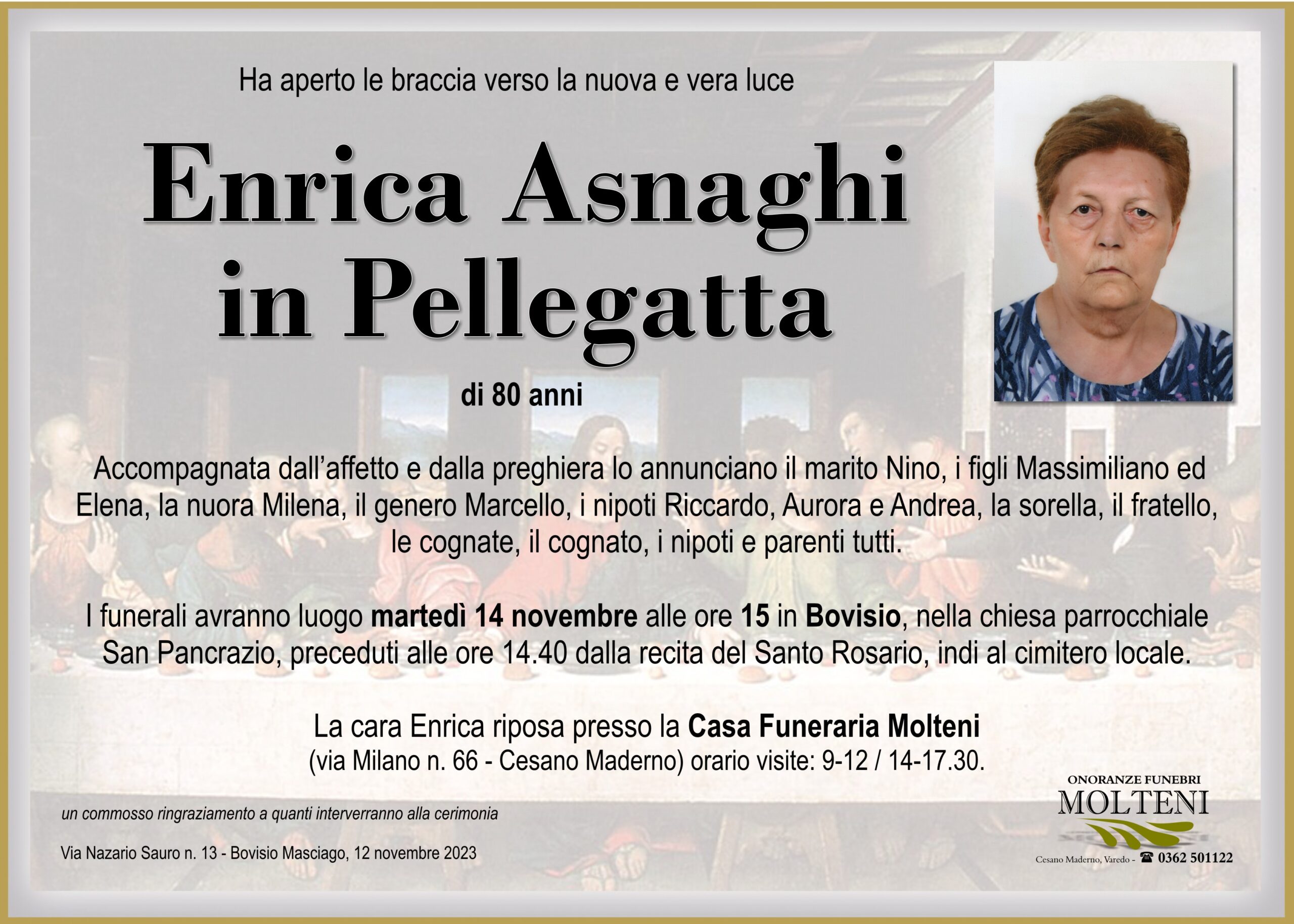 Enrica Asnaghi<br>in Pellegatta<p>Classe 1943</p>