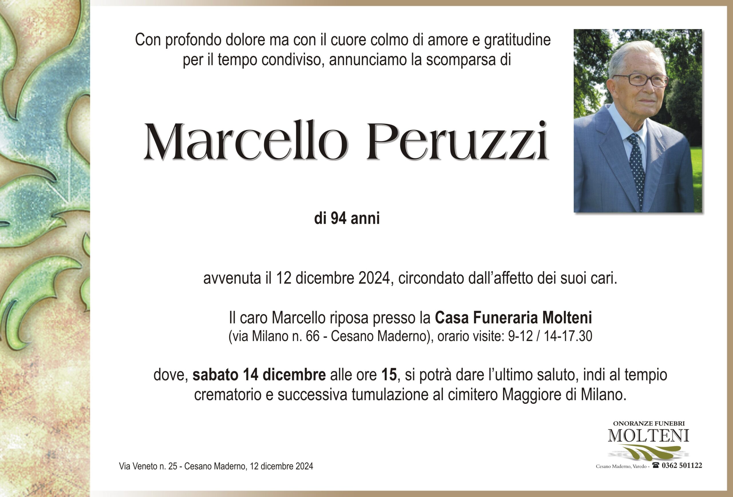 Marcello Peruzzi<p>Classe 1930<p>