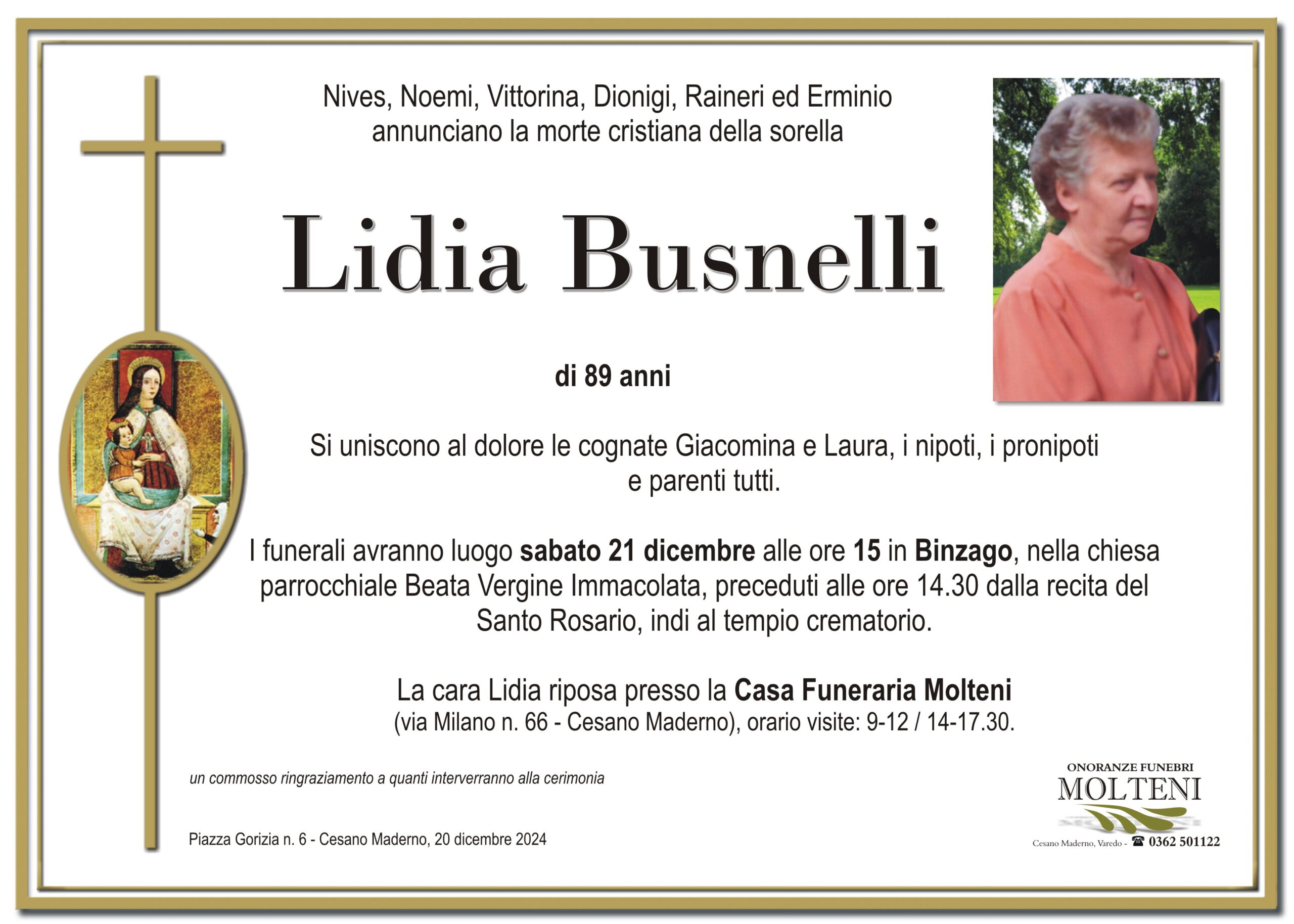 Lidia Busnelli<p>Classe 1935<p>