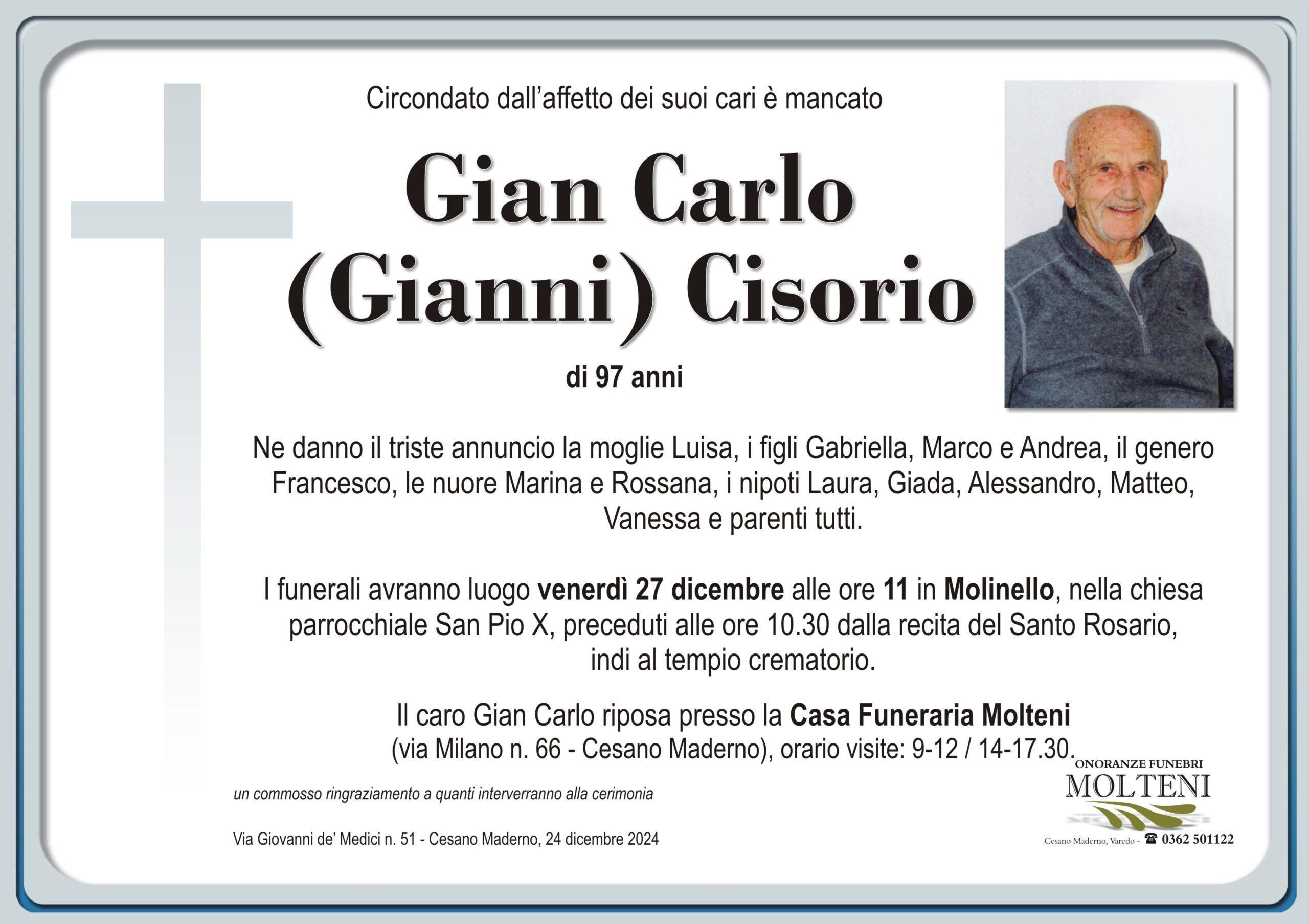 Gian Carlo Cisorio<p>Classe 1927<p>