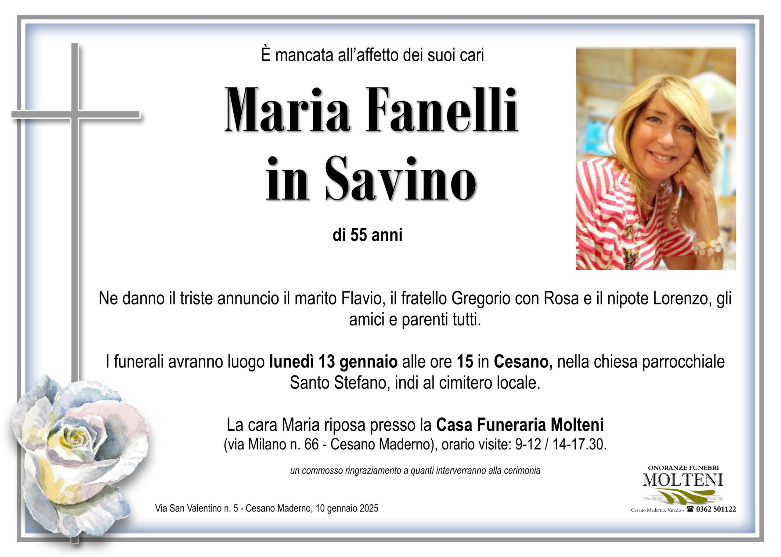 Maria Fanelli<br>in Savino<p>Classe 1969<p>