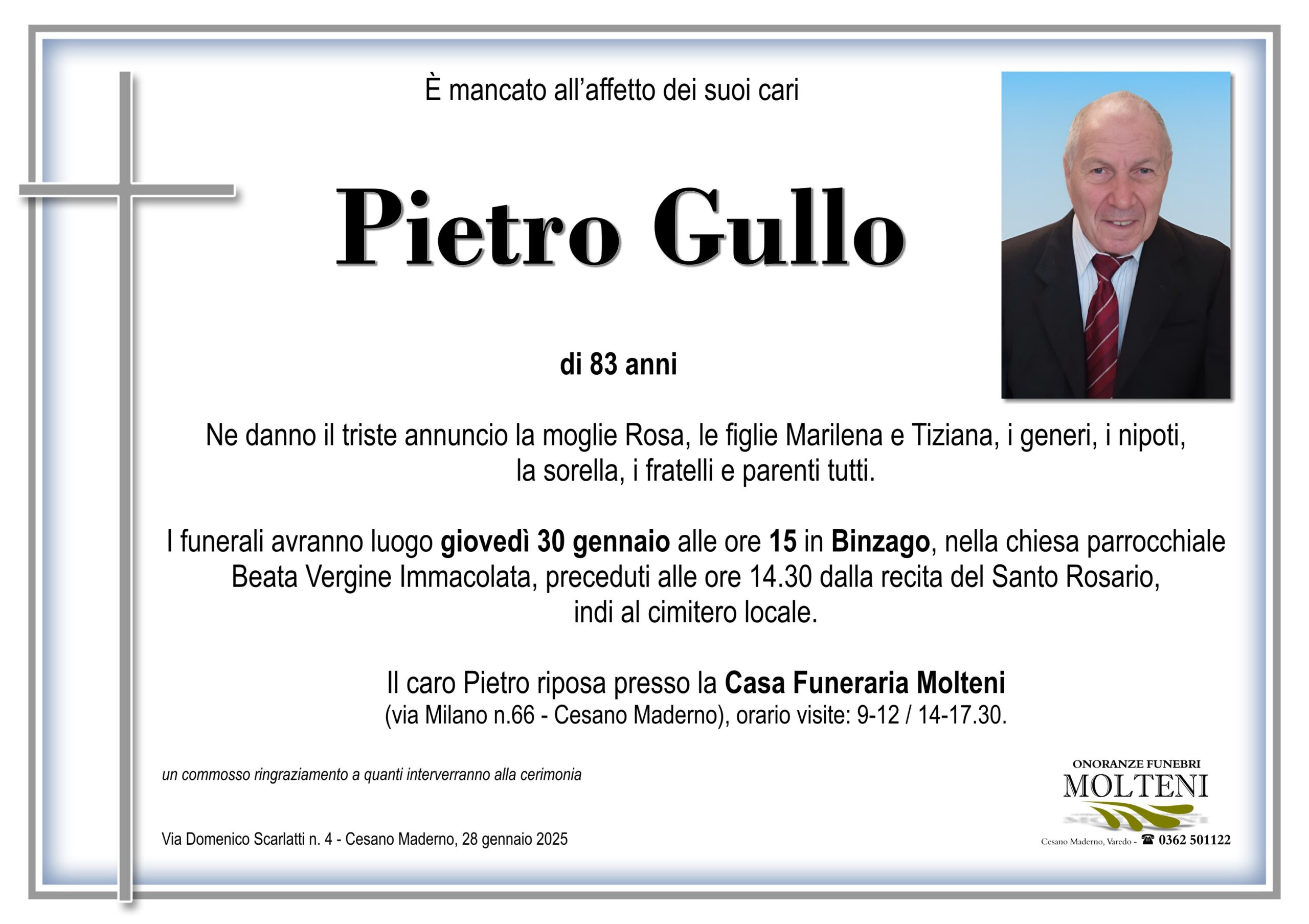 Pietro Gullo<p>Classe 1941<p>