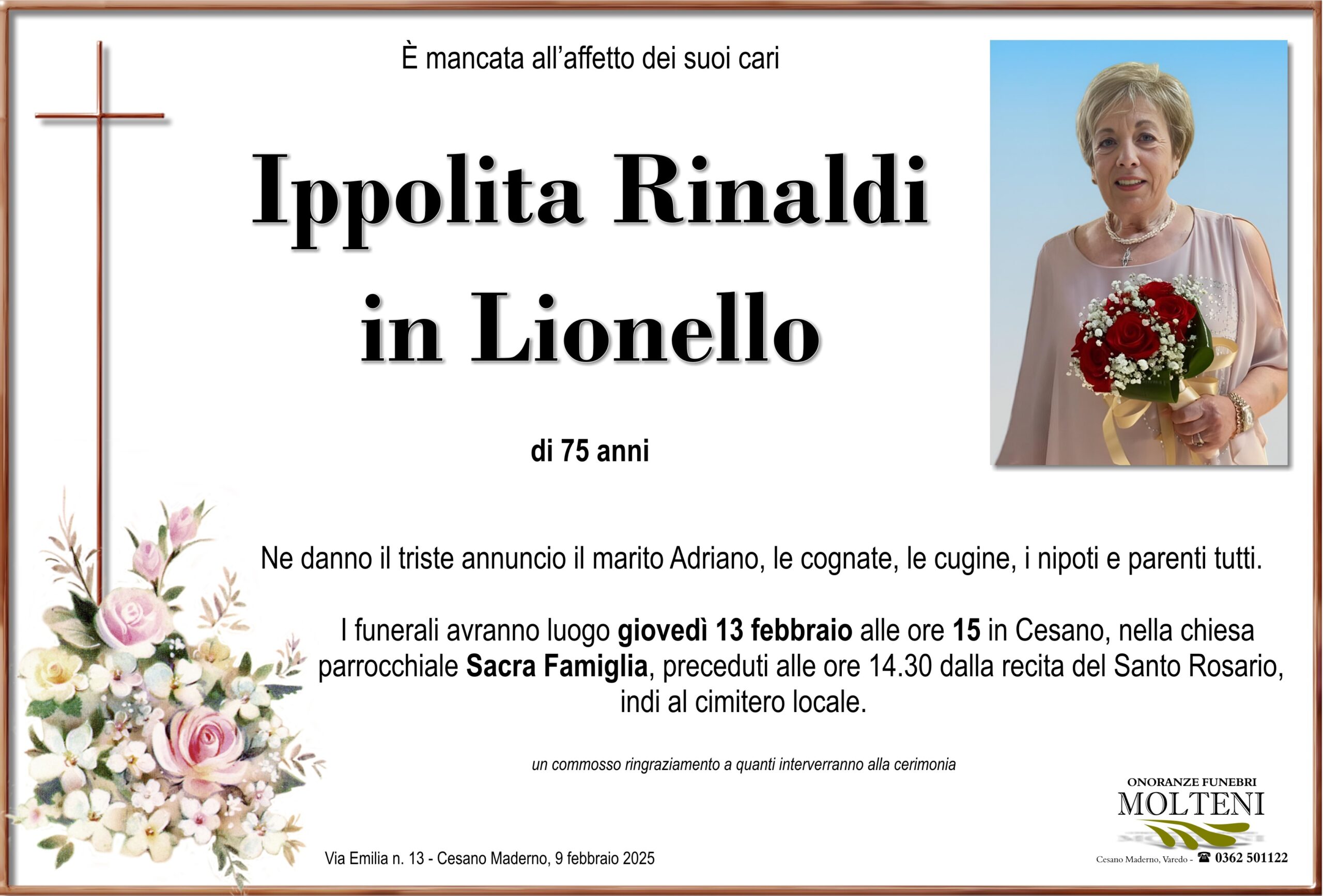 Ippolita Rinaldi<br>in Lionello<p>Classe 1949<p>