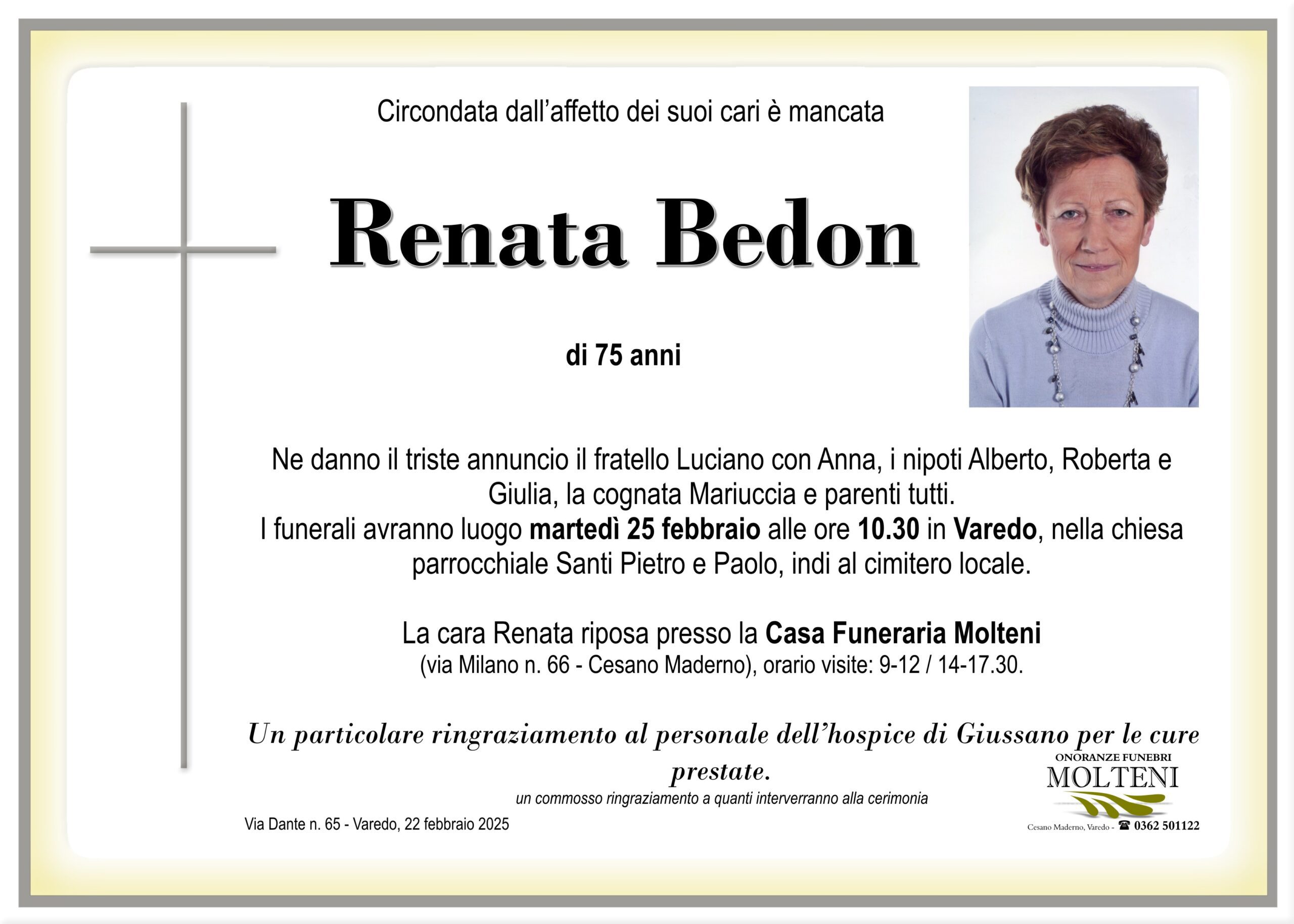 Renata Bedon<p>Classe 1949<p>