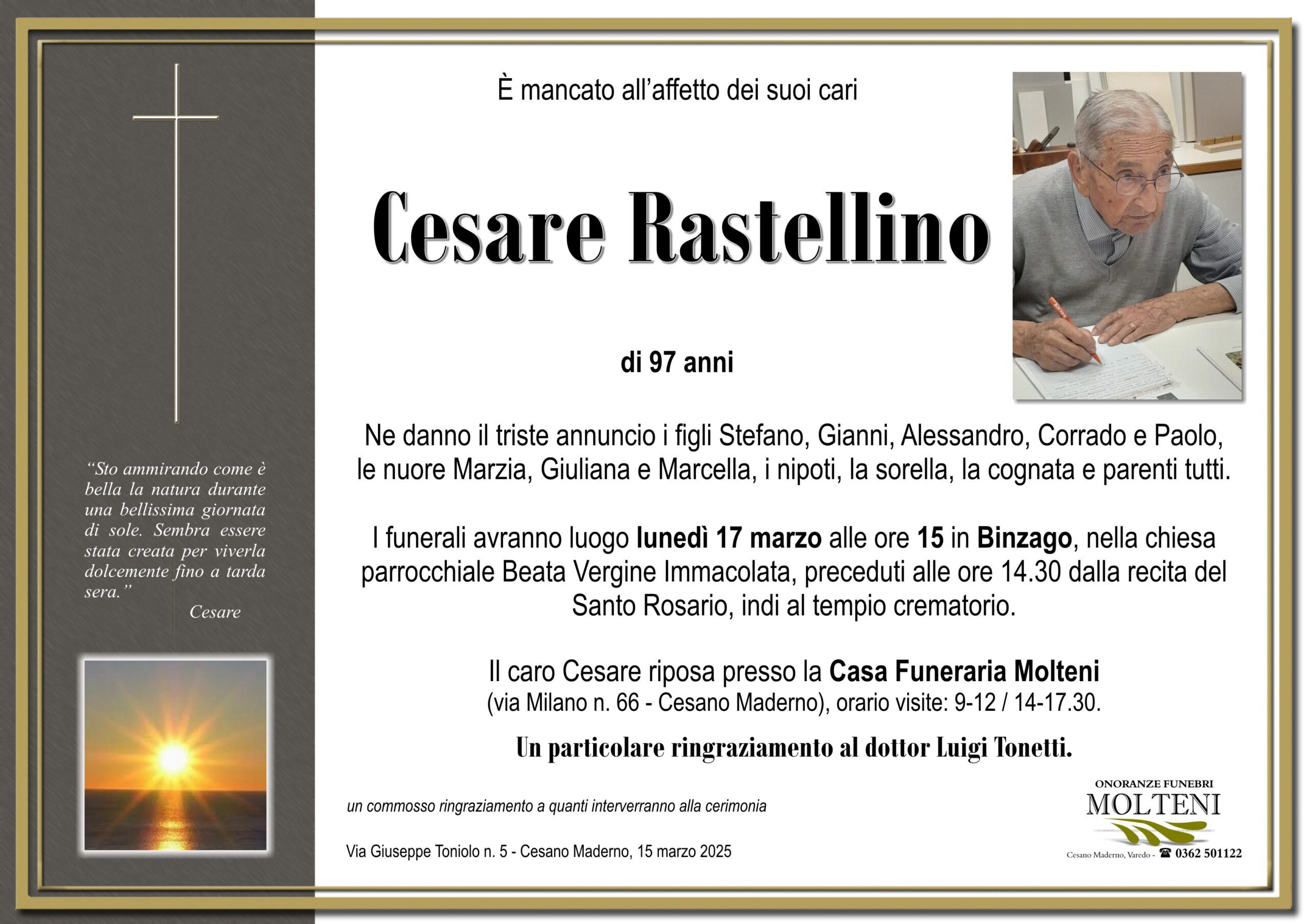 Cesare Rastellino<p>Classe 1928<p>