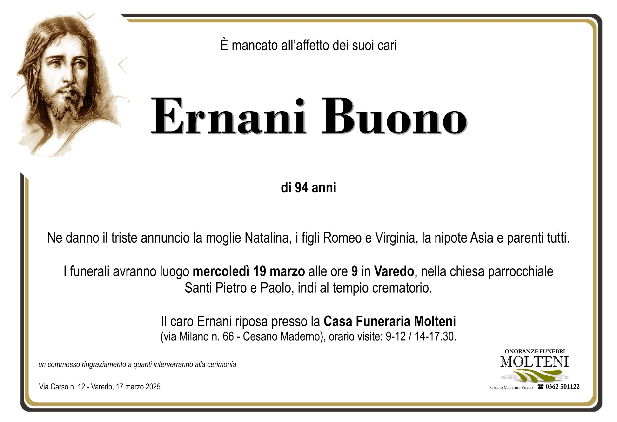 Ernani Buono<p>Classe 1931<p>