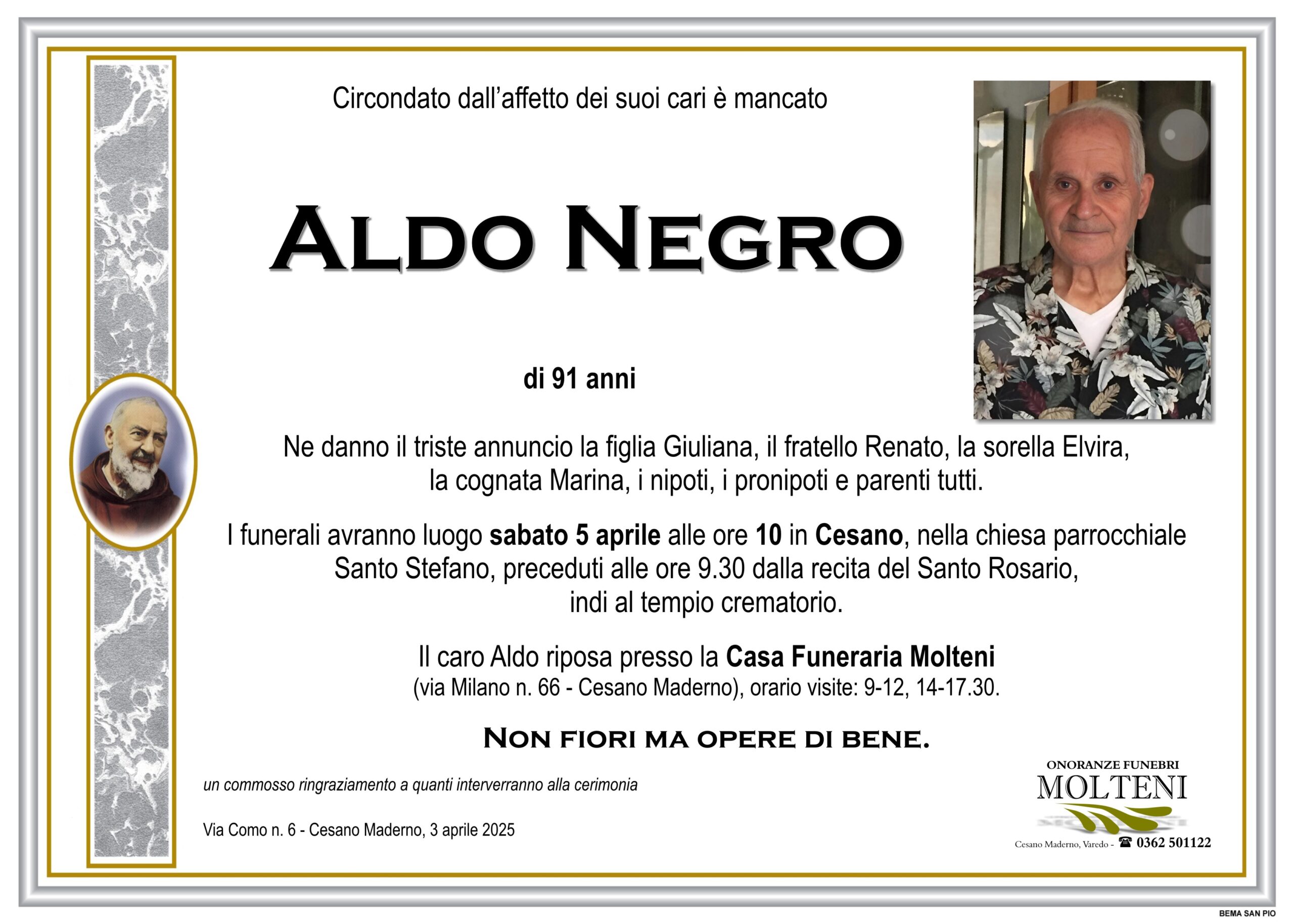 Aldo Negro<p>Classe 1933</p>