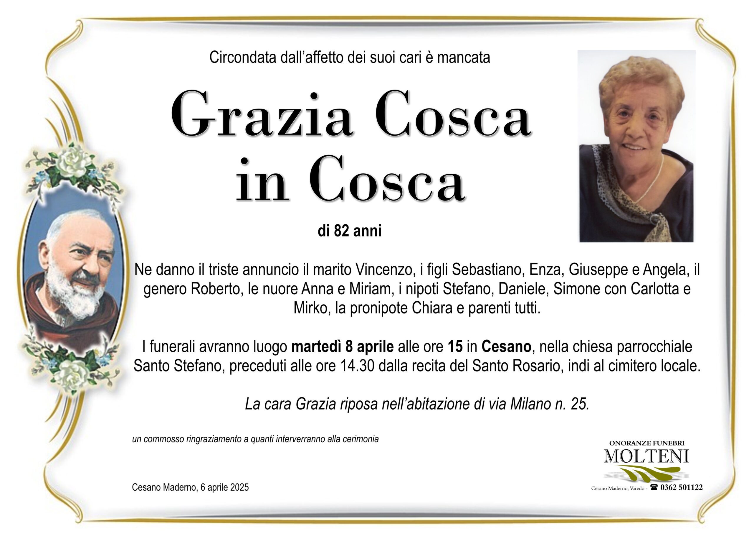 Grazia Cosca<br>in Cosca<p>Classe 1942<p>