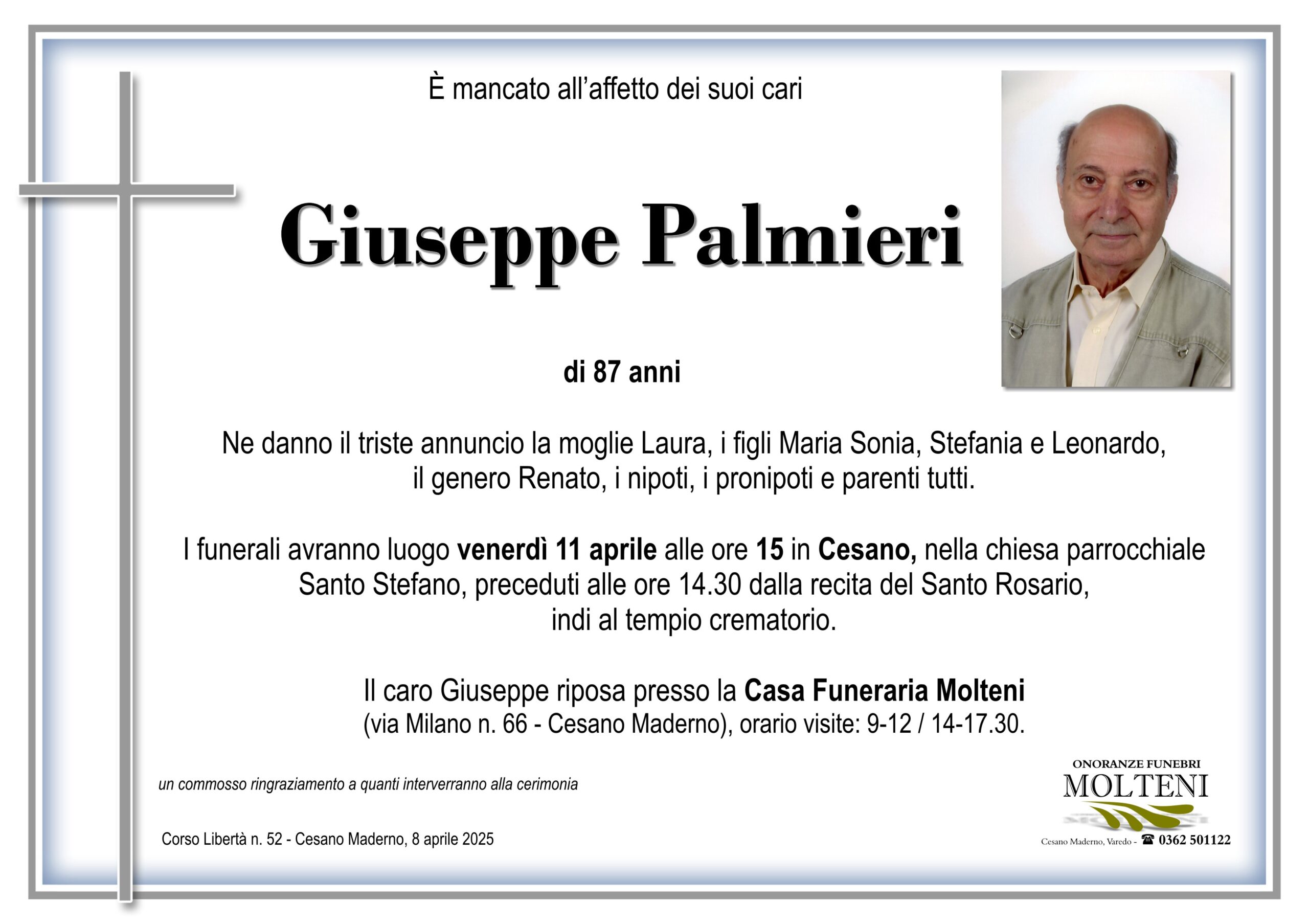 Giuseppe Palmieri<p>Classe 1937<p>