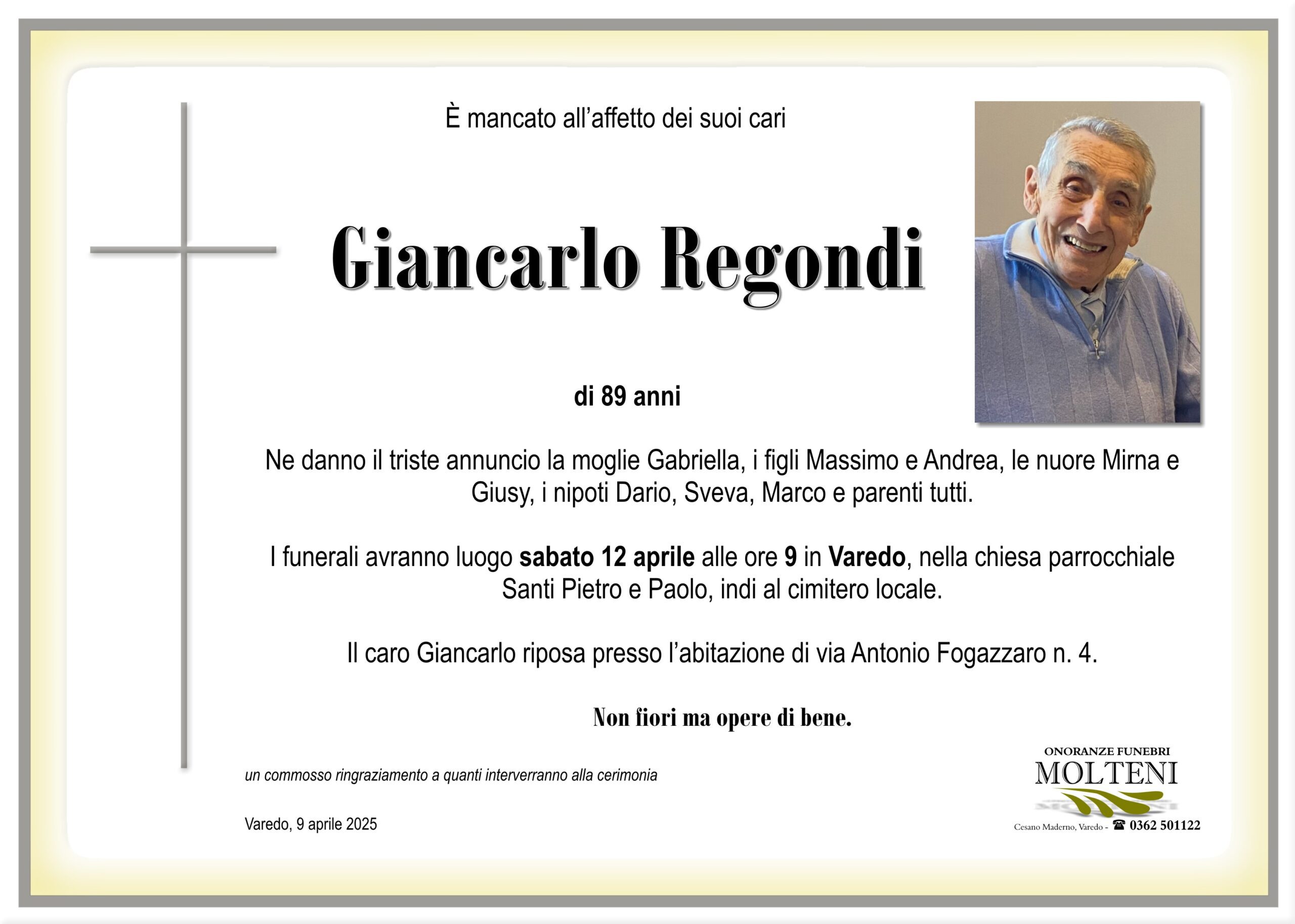 Giancarlo Regondi<p>Classe 1935<p>