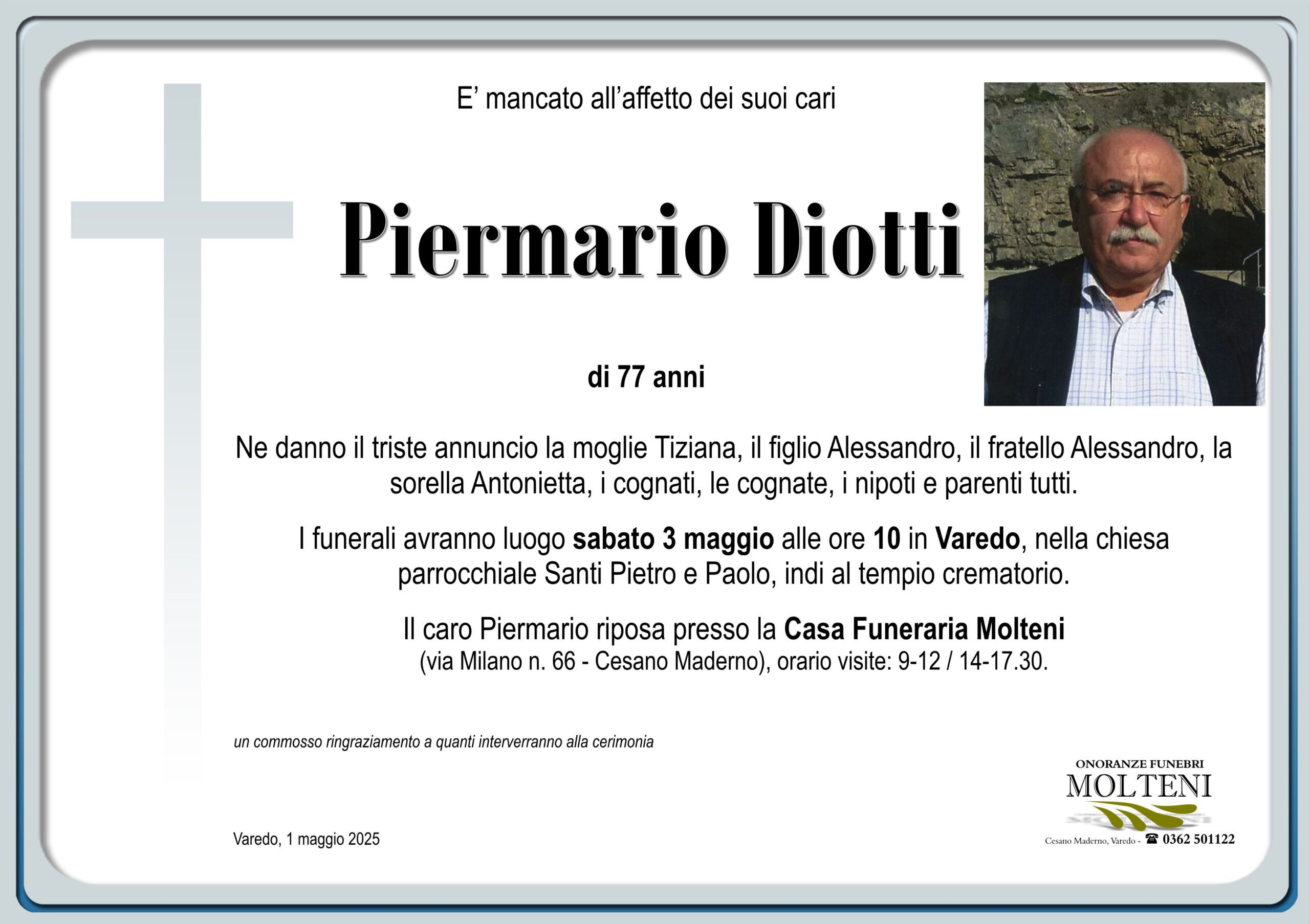 Piermario Diotti<p>Classe 1948<p>