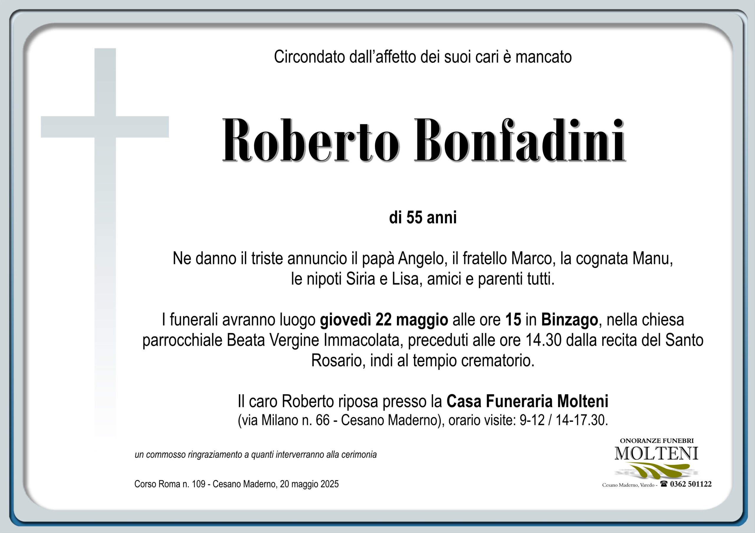 Roberto Bonfadini<p>Classe 1970<p>