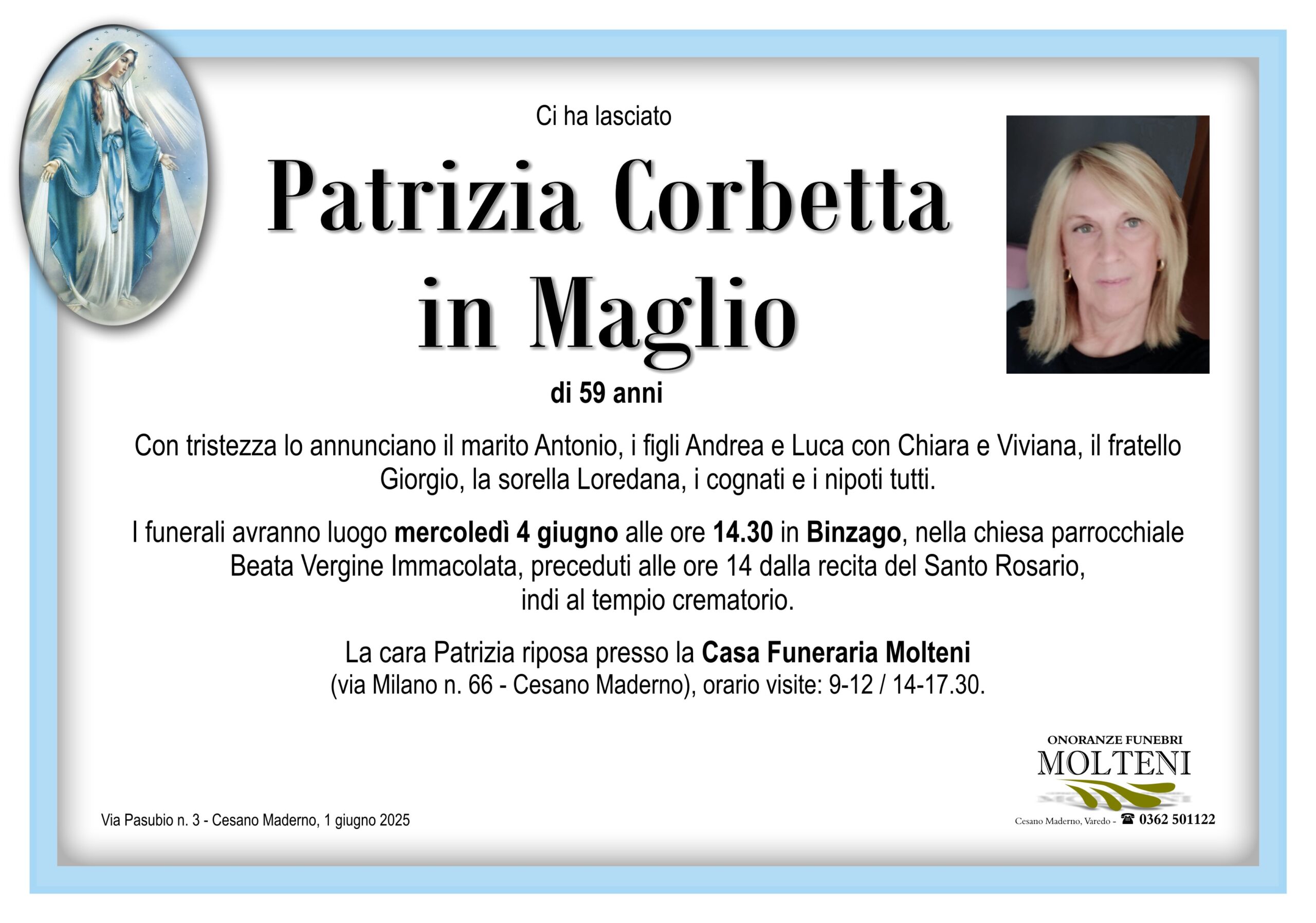 Patrizia Corbetta<br>in Maglio<p>Classe 1965