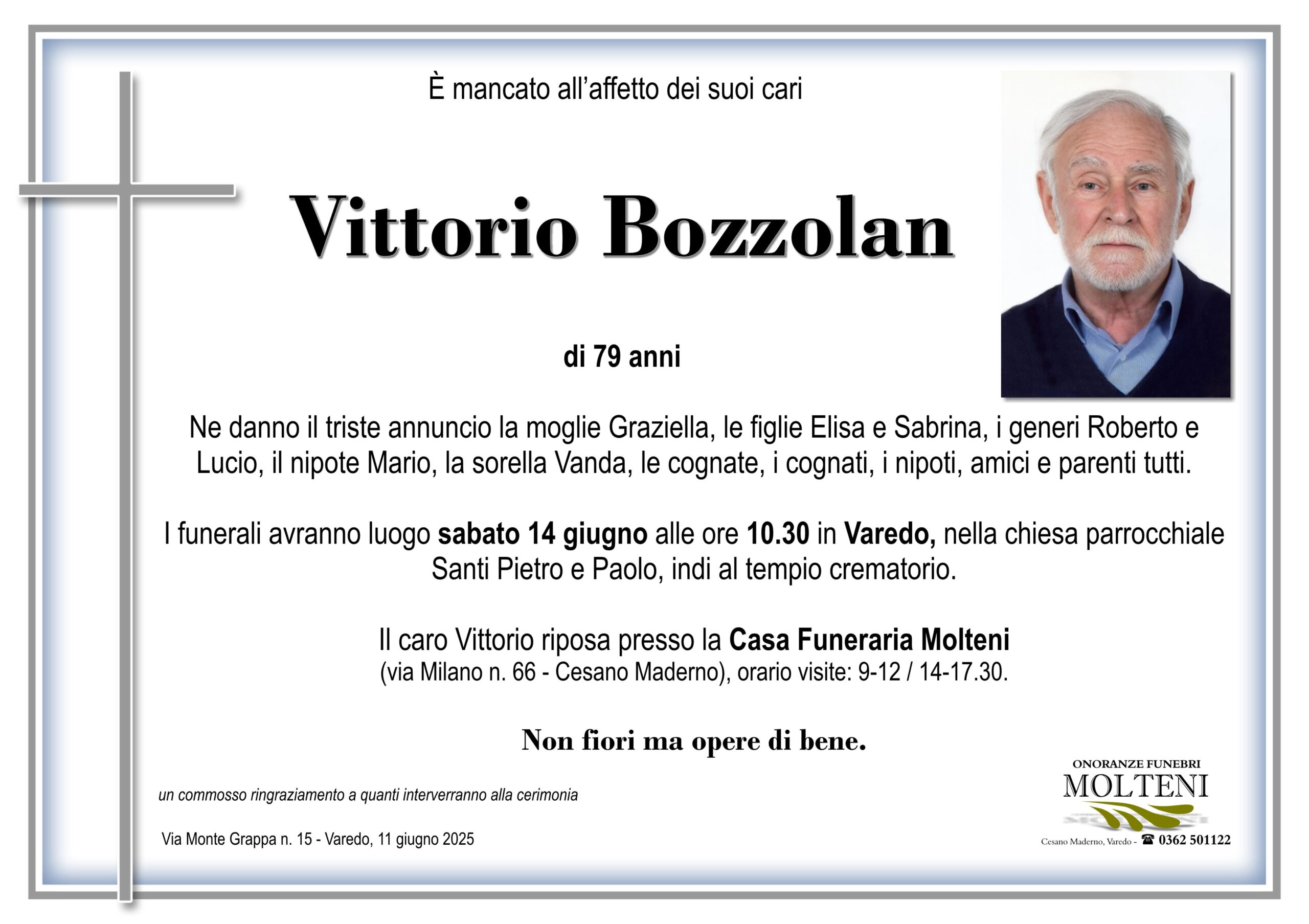 Vittorio Bozzolan<p>Classe 1946<p>