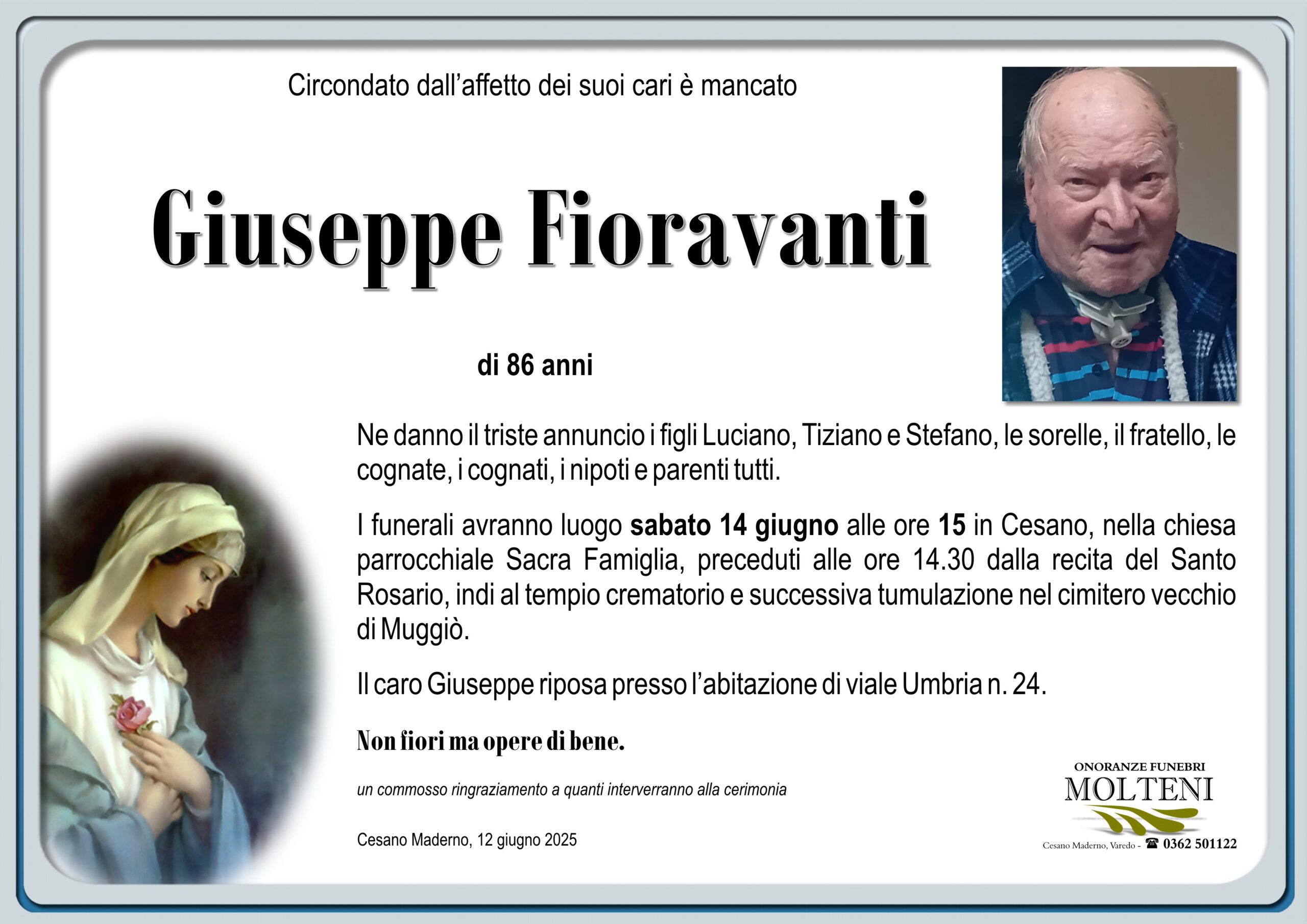 Giuseppe Fioravanti<p>Classe 1937<p>