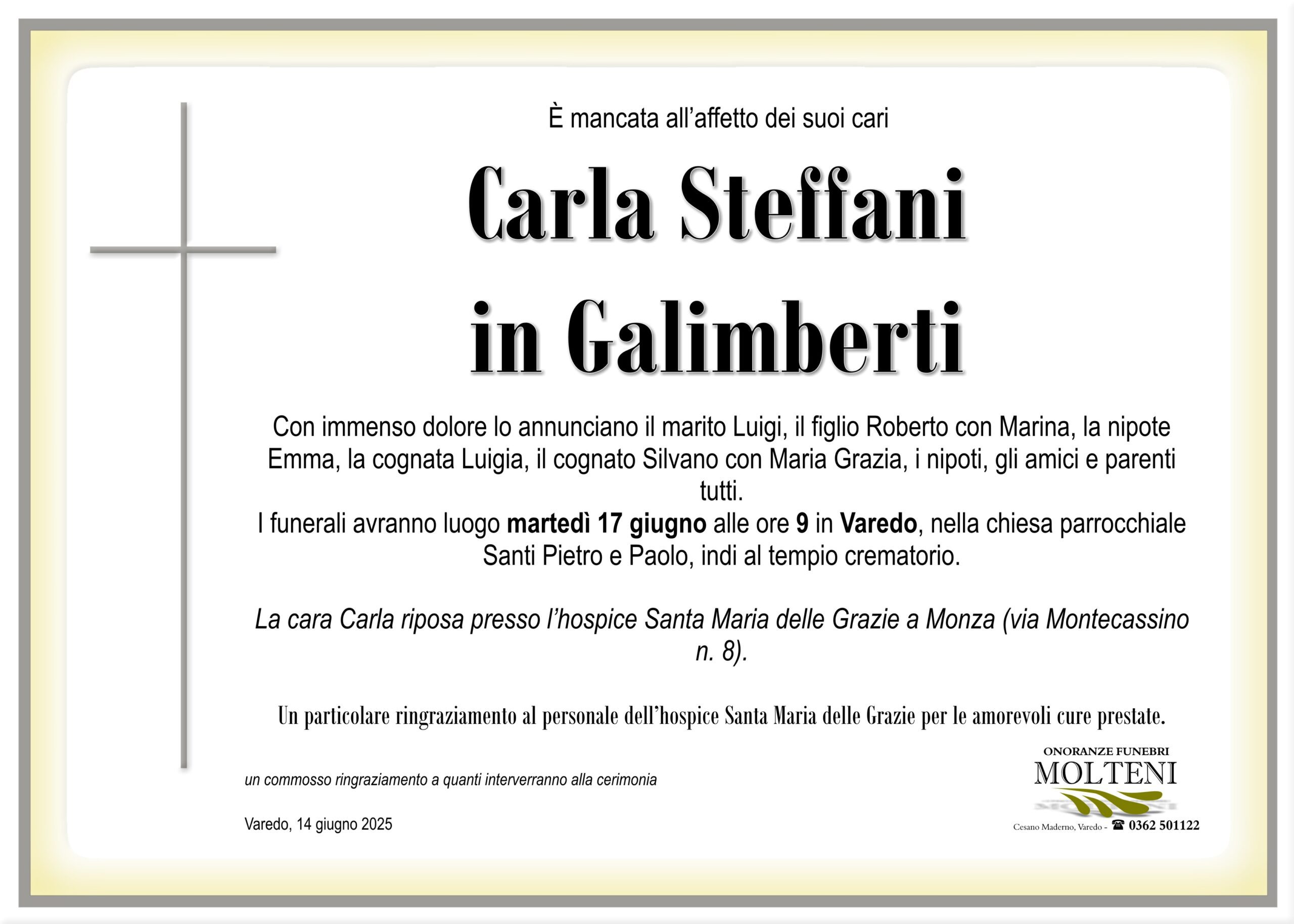 Carla Steffani<br>in Galimberti<p>Classe 1941