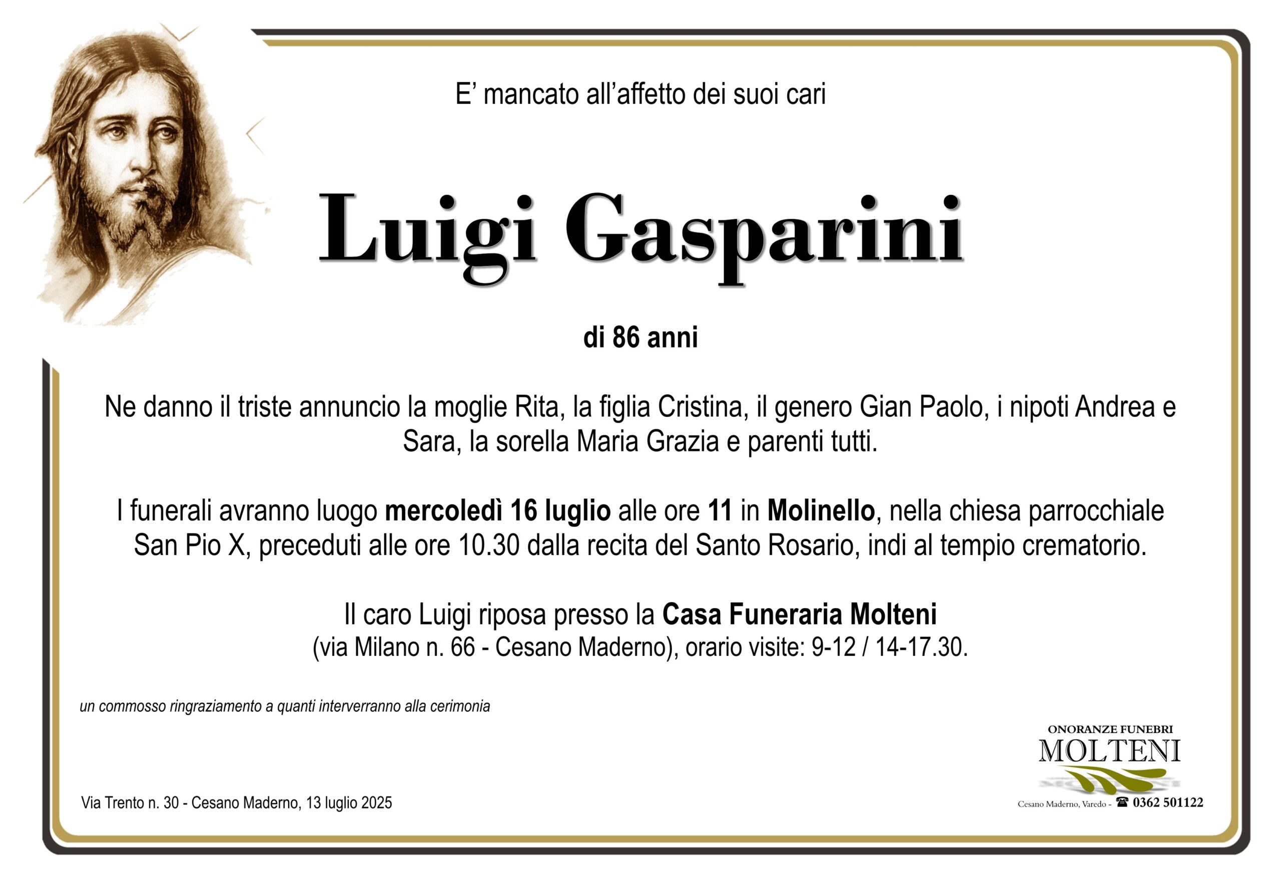 Luigi Gasparini<p>Classe 1938