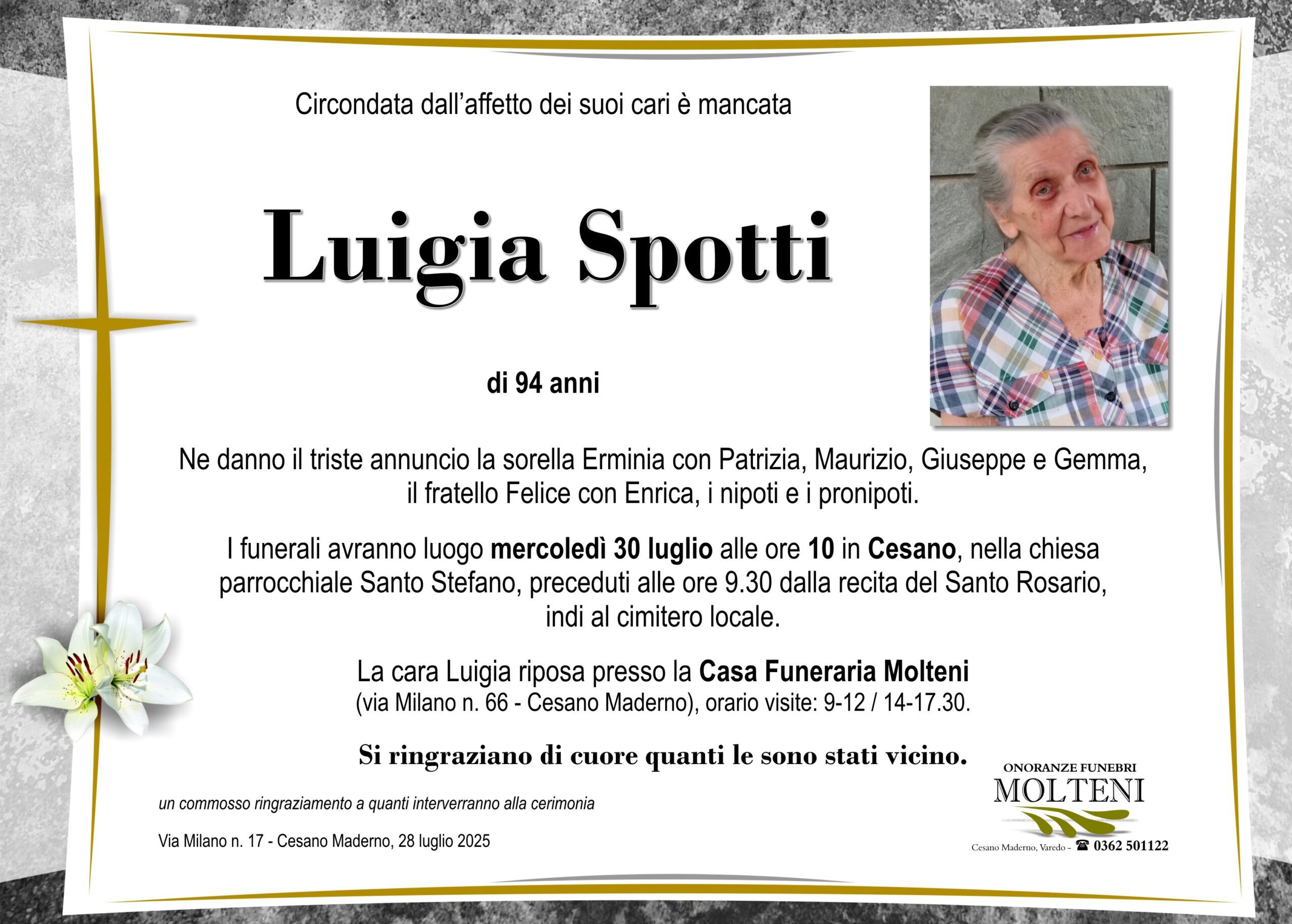 Luigia Spotti<p>Classe 1930<p>