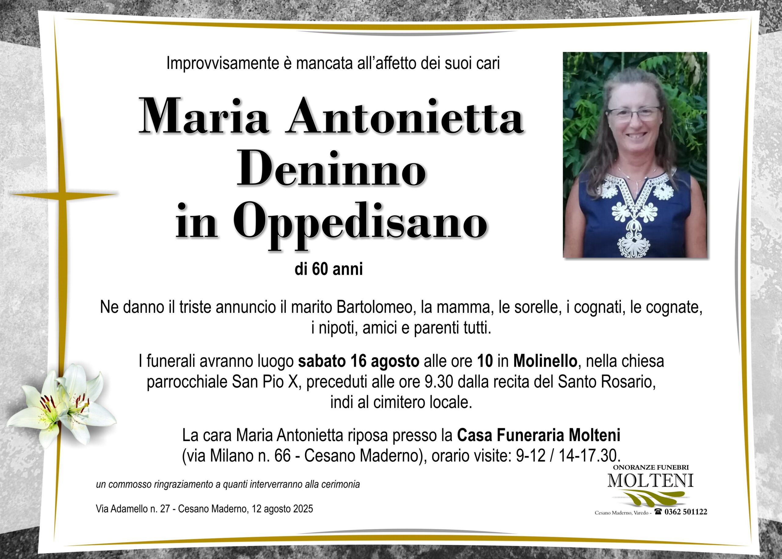 Maria Antonietta Deninno<br>in Oppedisano<p>Classe 1964<p>