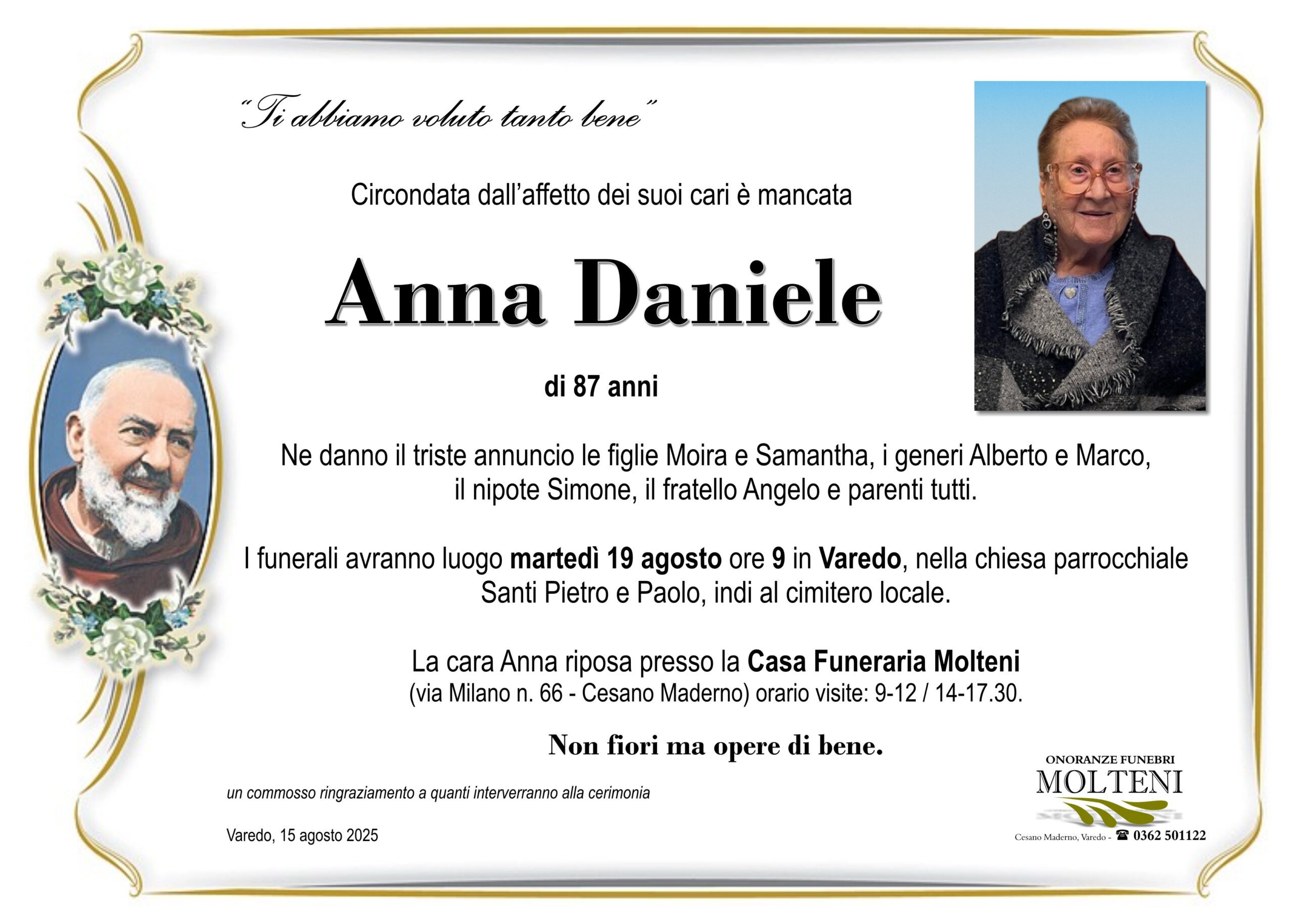Anna Daniele<p>Classe 1938<p>