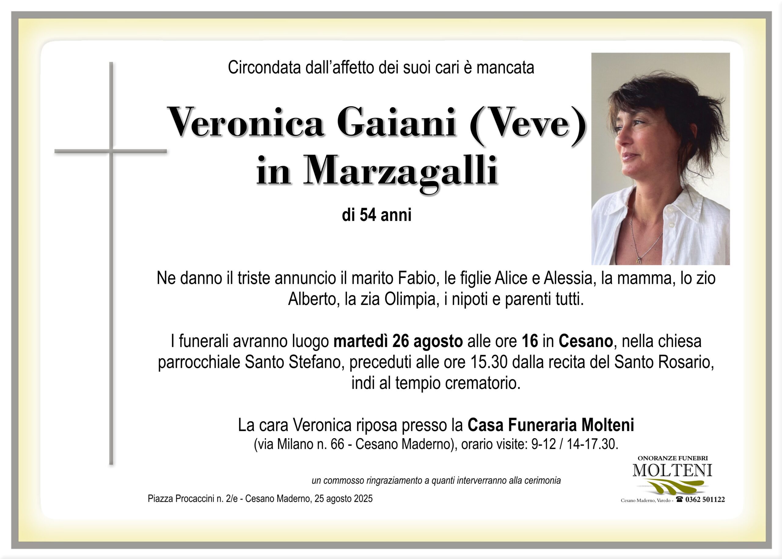 Veronica Gaiani<br>in Marzagalli<p>Classe 1971