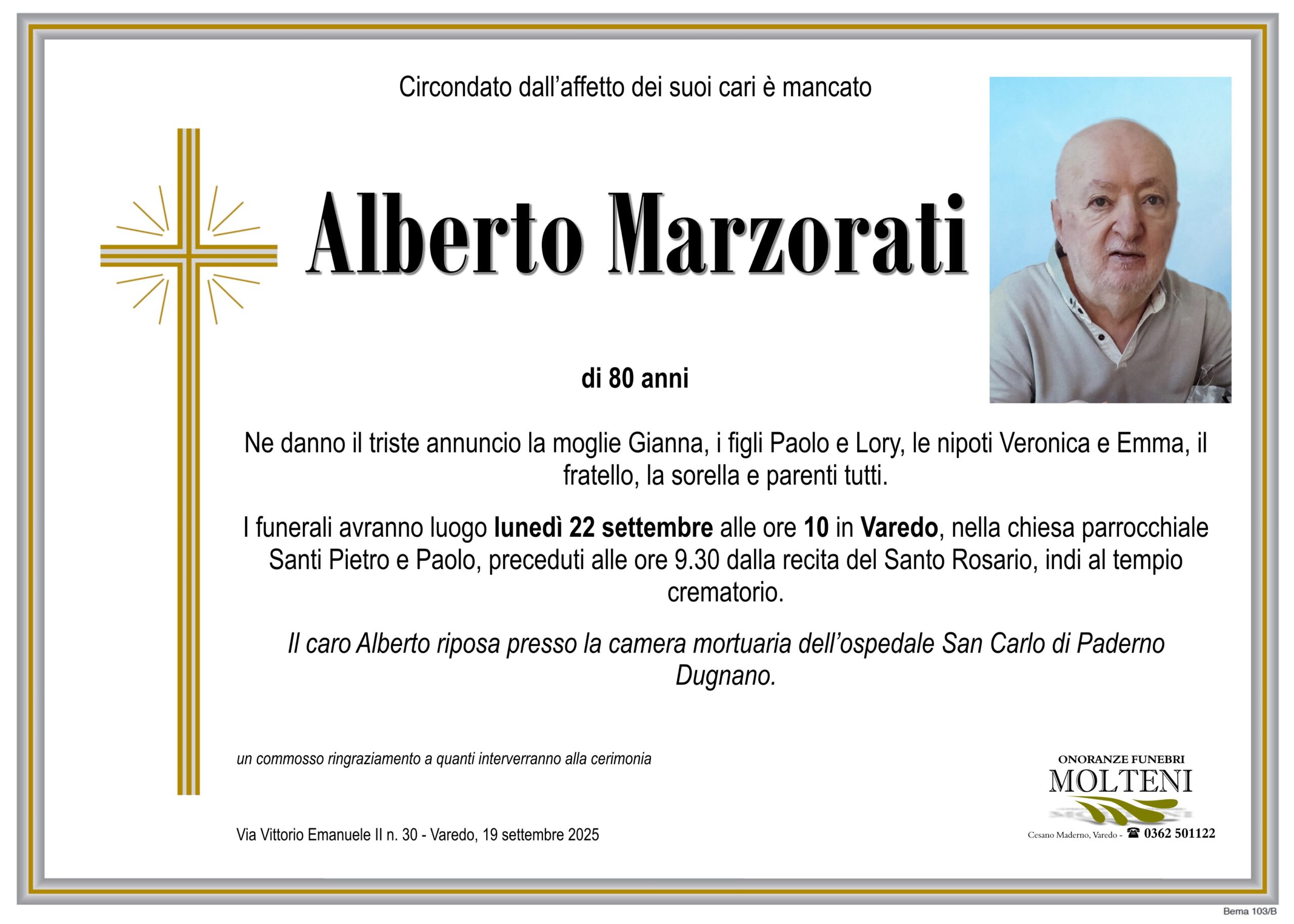 Alberto Marzorati<p>Classe 1944