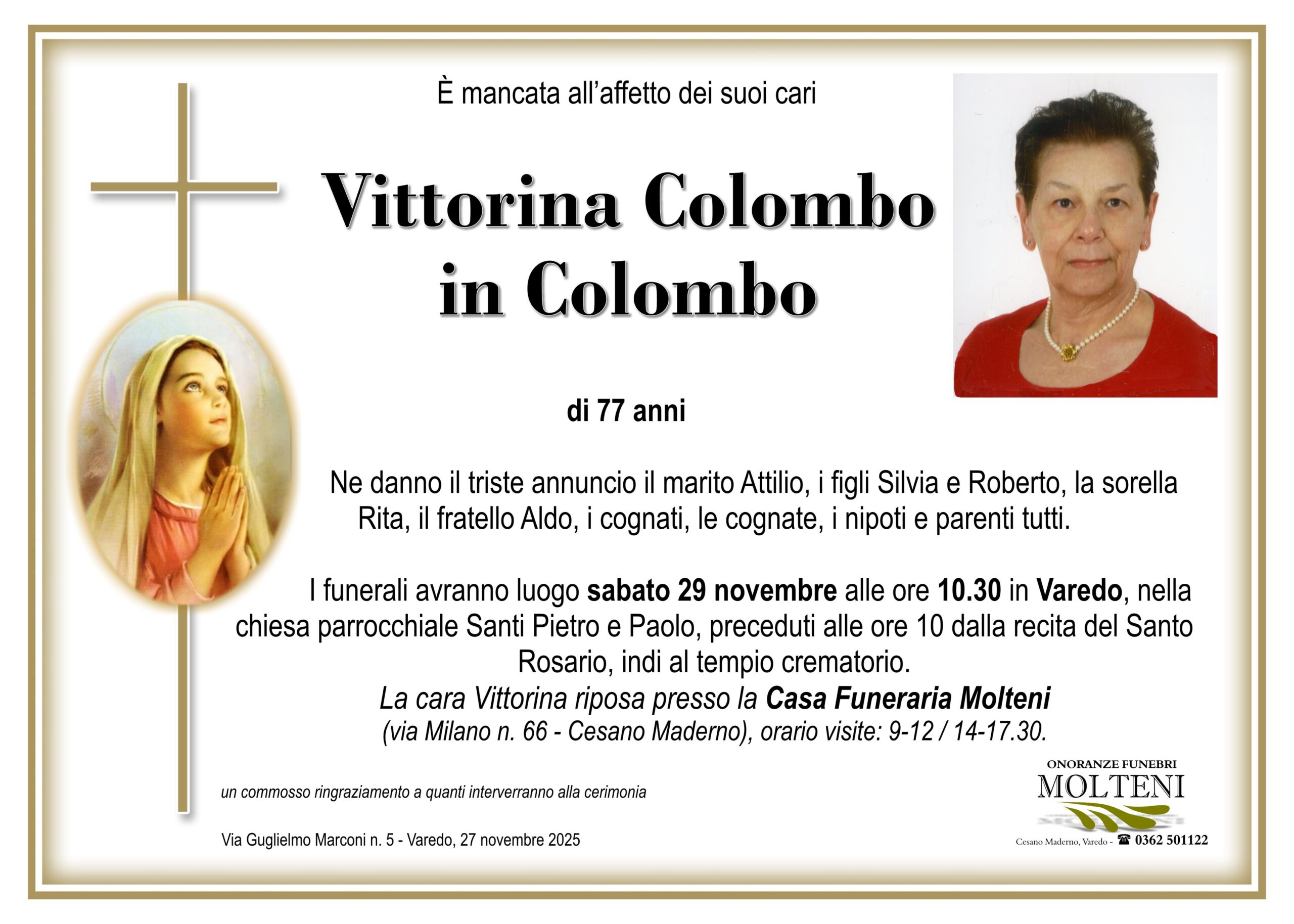 Vittorina Colombo<br>in Colombo<p>Classe 1948
