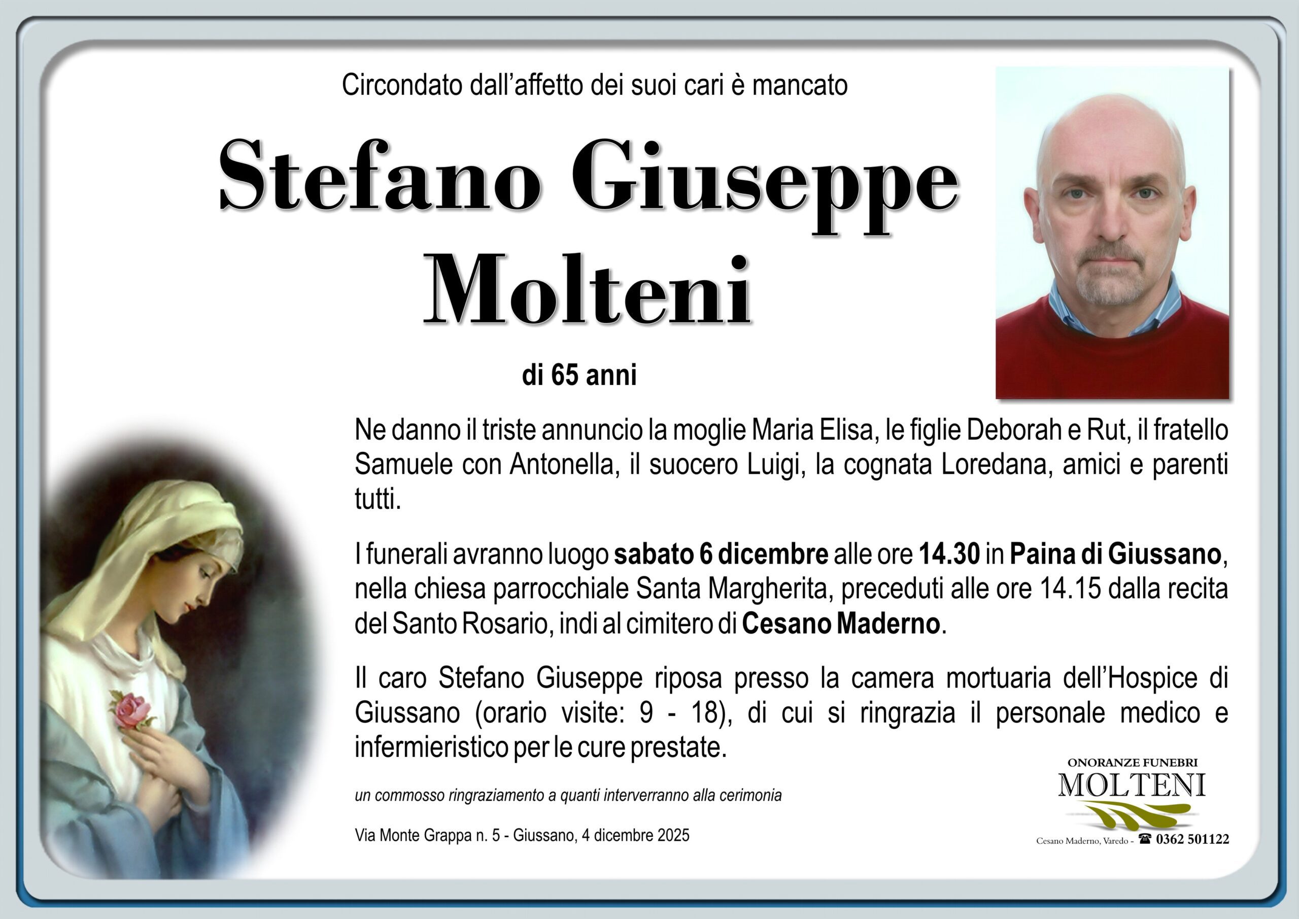 Stefano Giuseppe Molteni<p>Classe 1960<p>