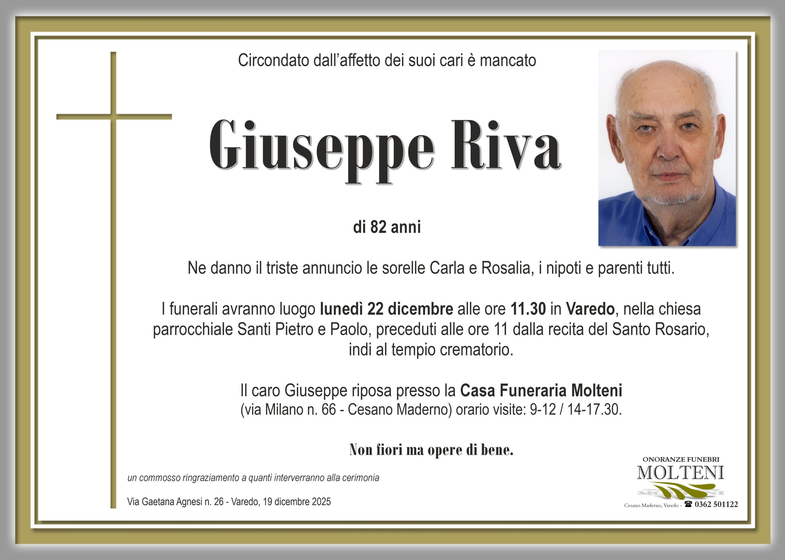 Giuseppe Riva<p>Classe 1943<p>