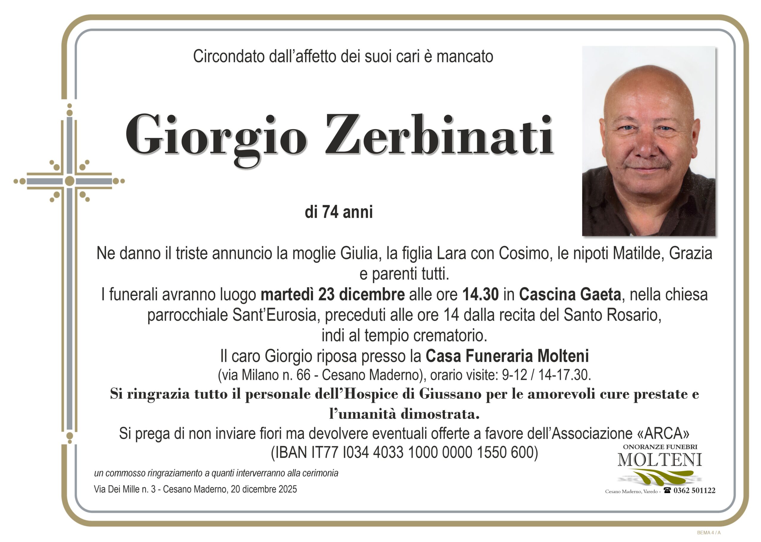 Giorgio Zerbinati<p>Classe 1951<p>