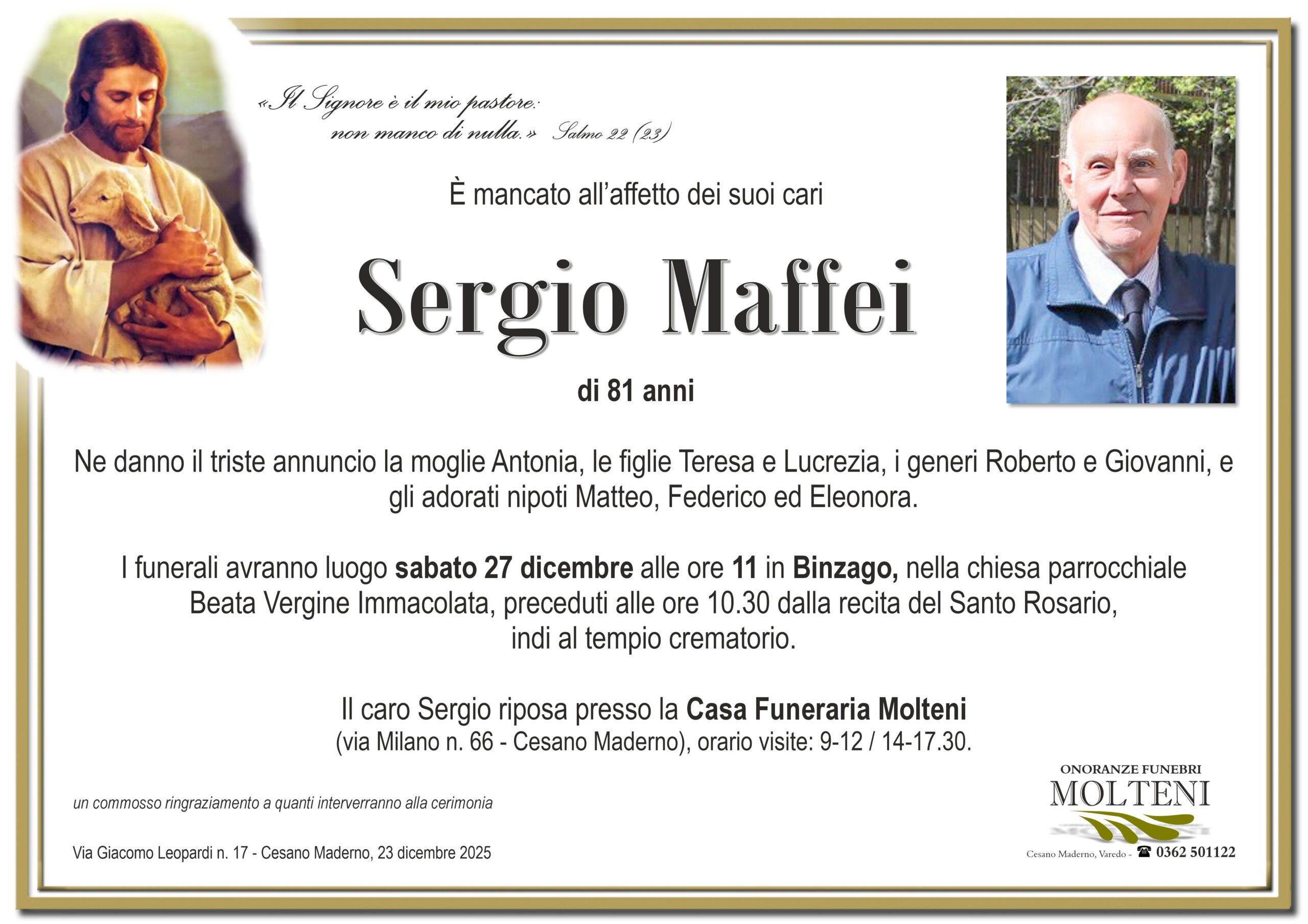 Sergio Maffei<p>Classe 1944<p>