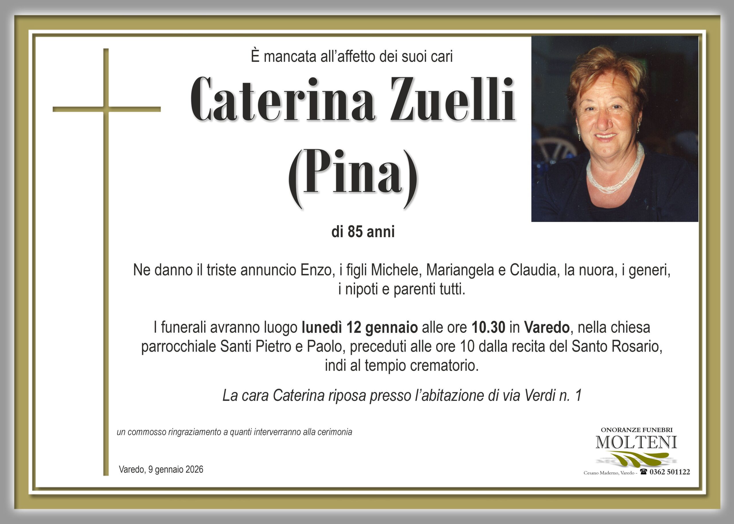 Caterina Zuelli<p>Classe 1940<p>
