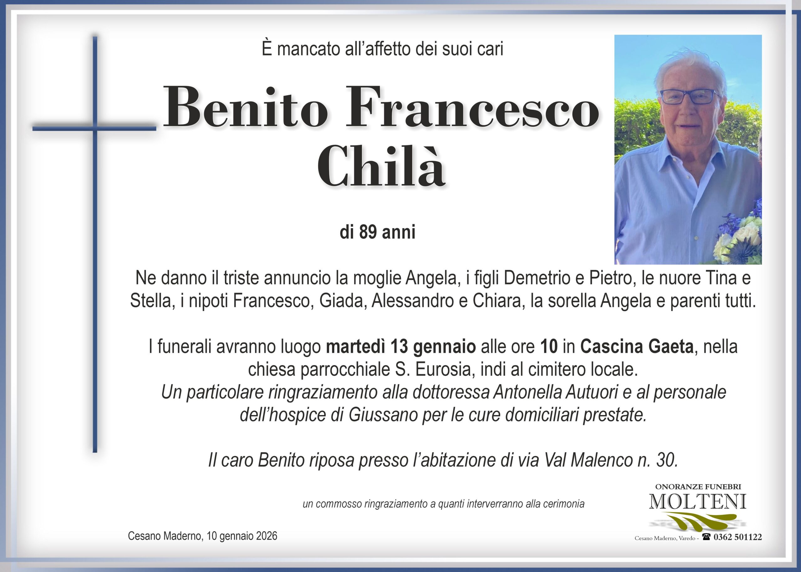 Benito Francesco Chilà<p>Classe 1936<p>