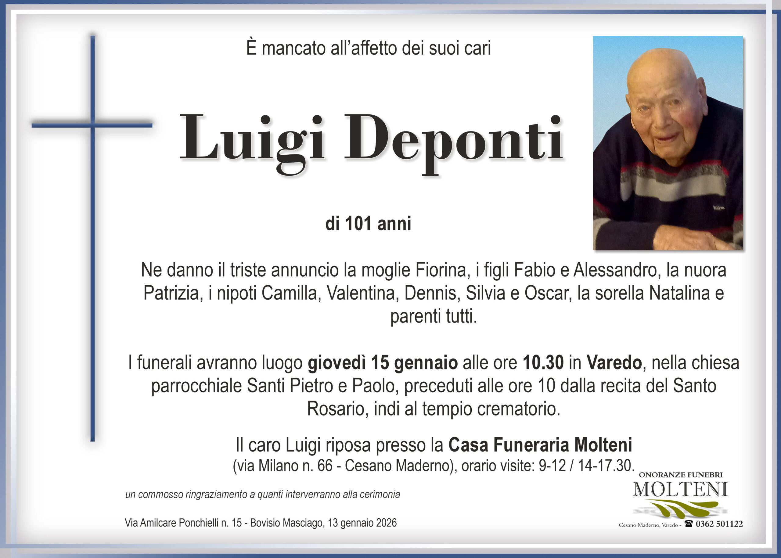 Luigi Deponti<p>Classe 1924<p>