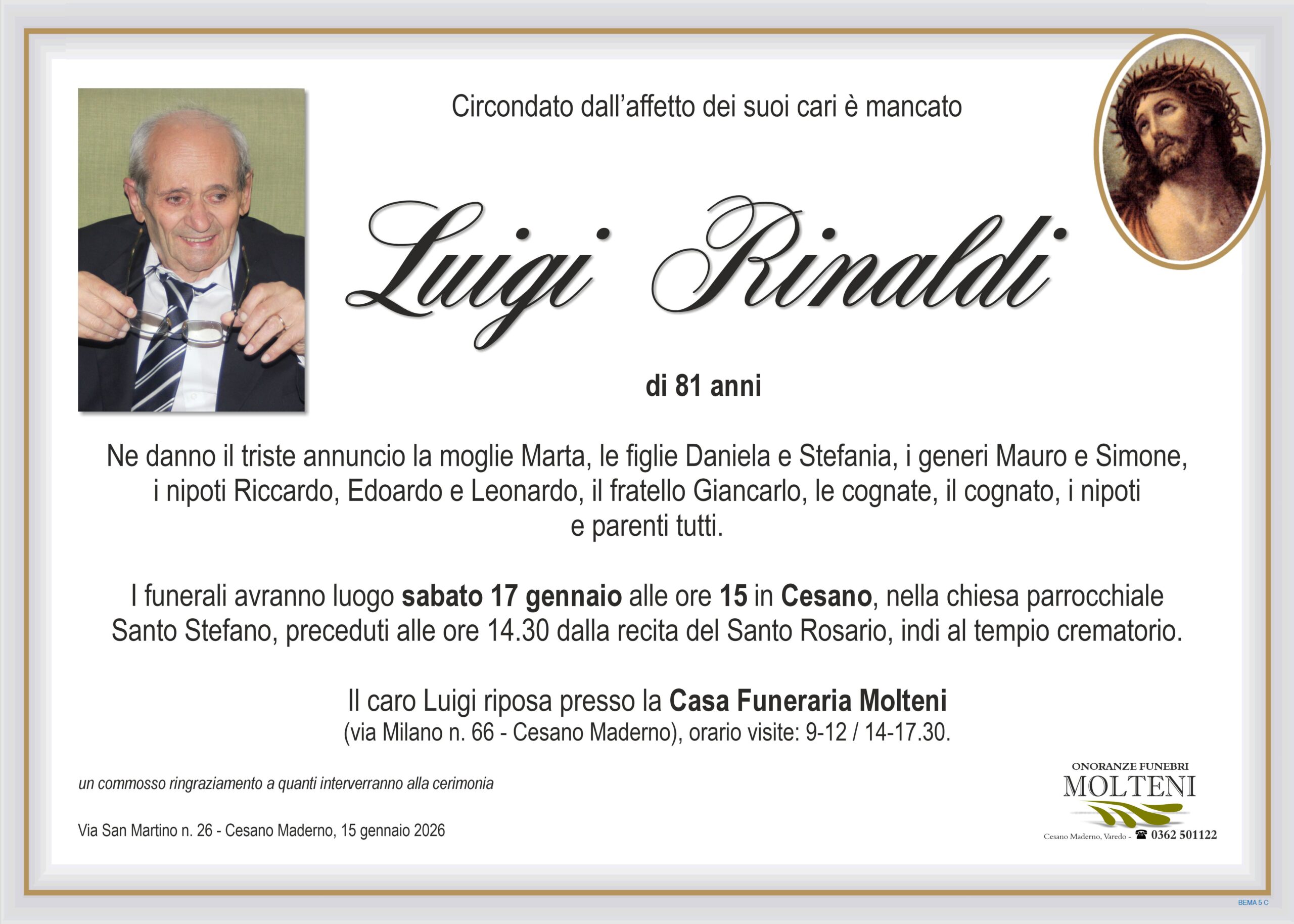 Luigi Rinaldi<p>Classe 1944<p>