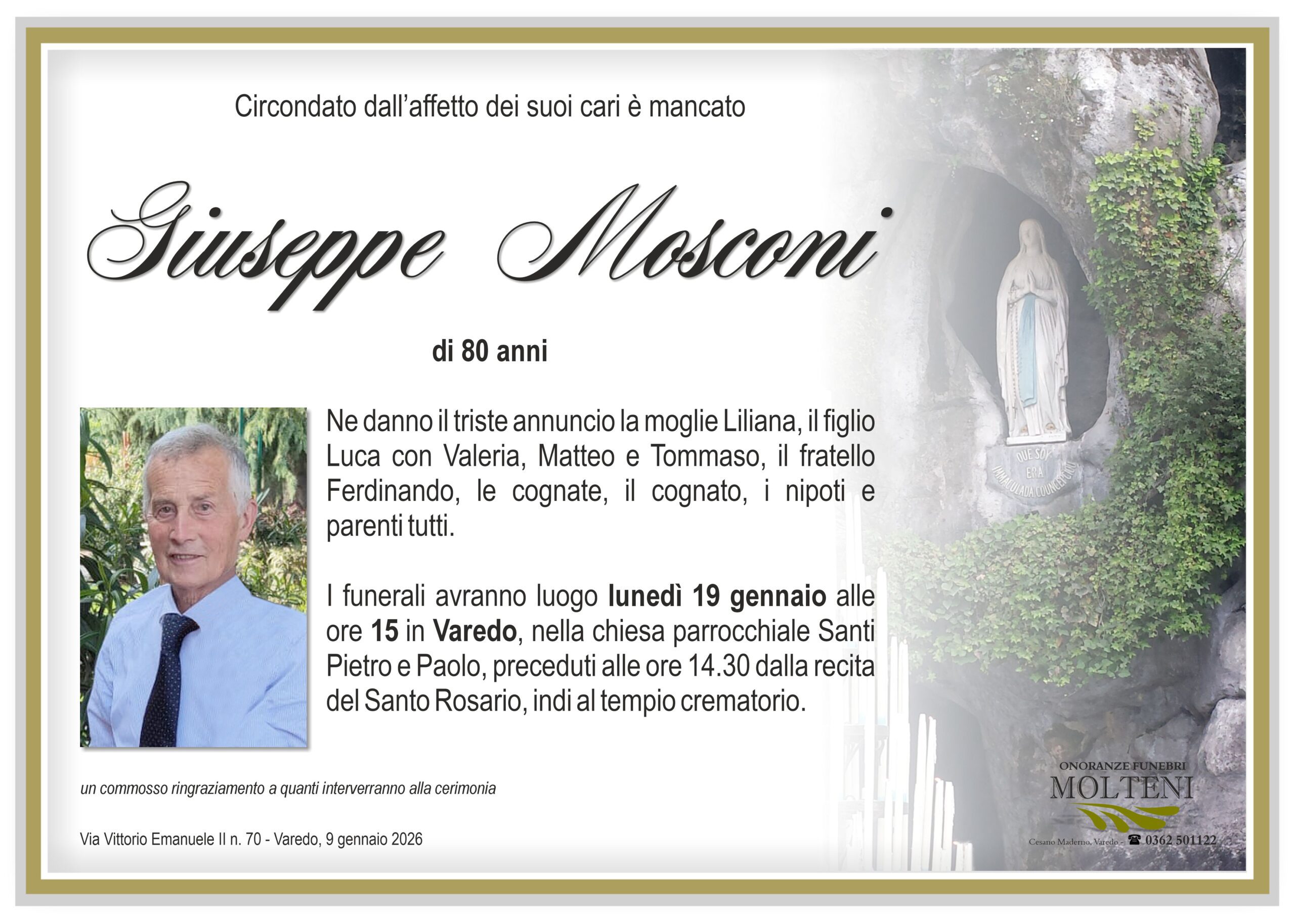 Giuseppe Mosconi<p>Classe 1945<p>