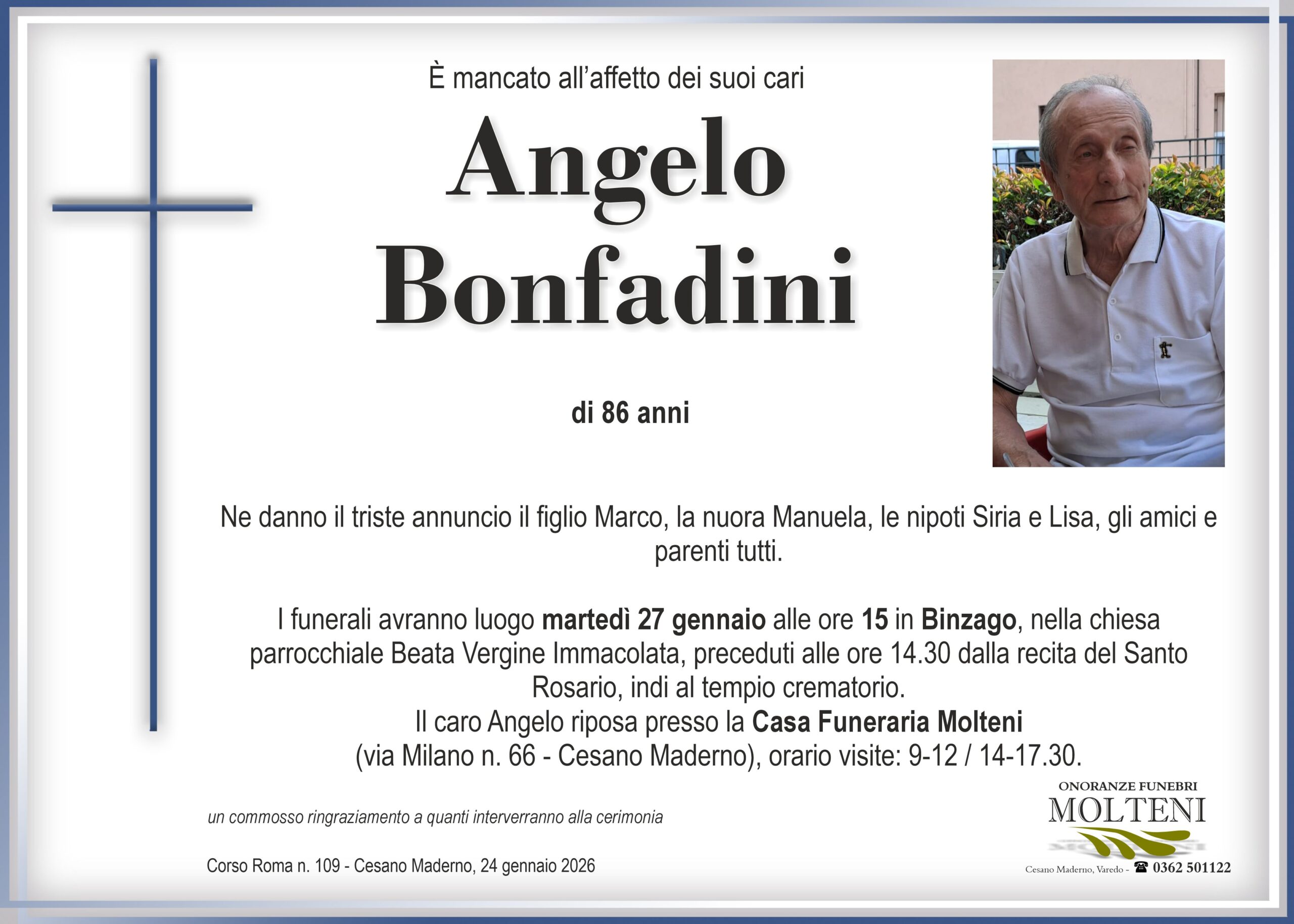 Angelo Bonfadini<p>Classe 1939