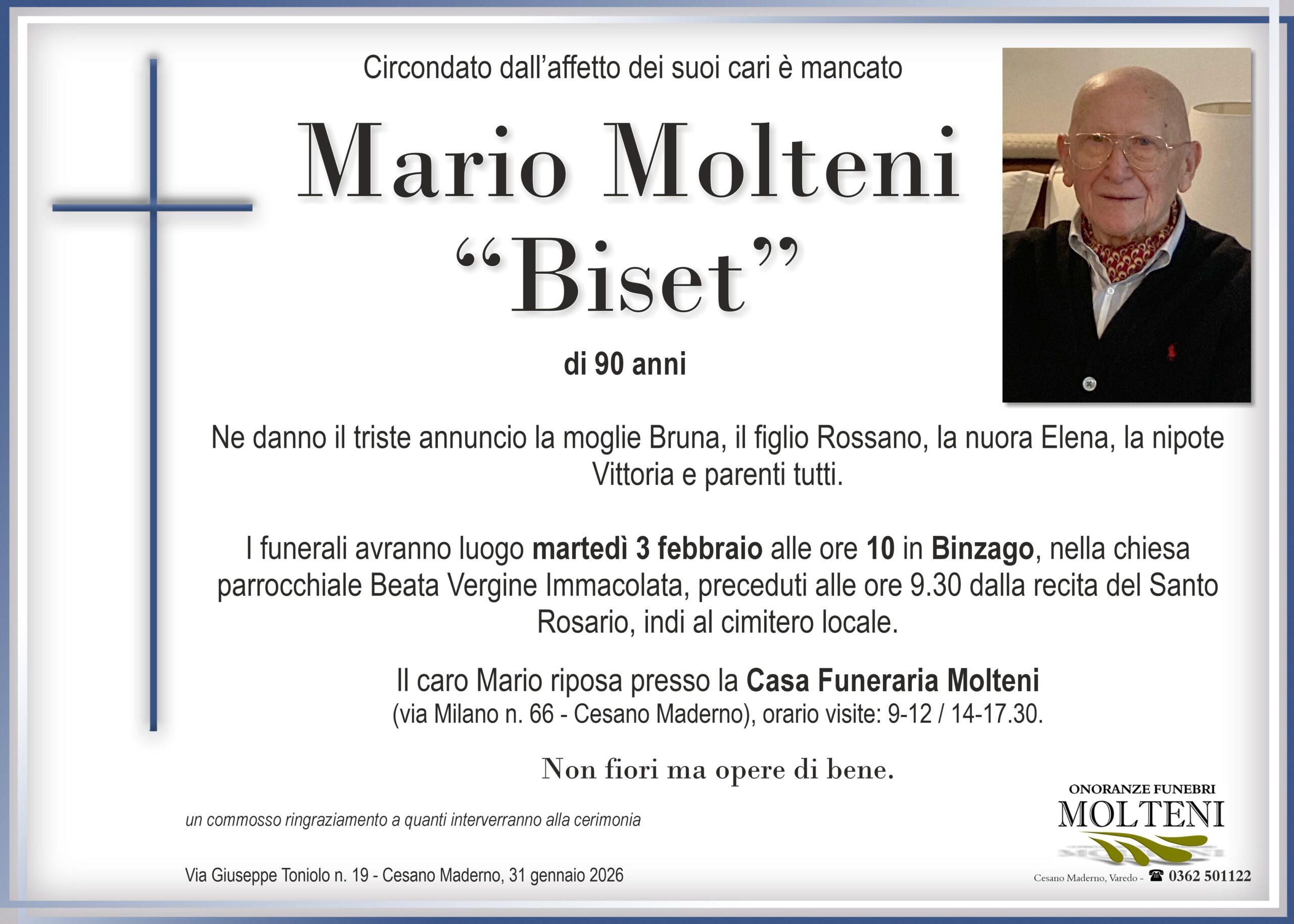 Mario Molteni<p>Classe 1935<p>