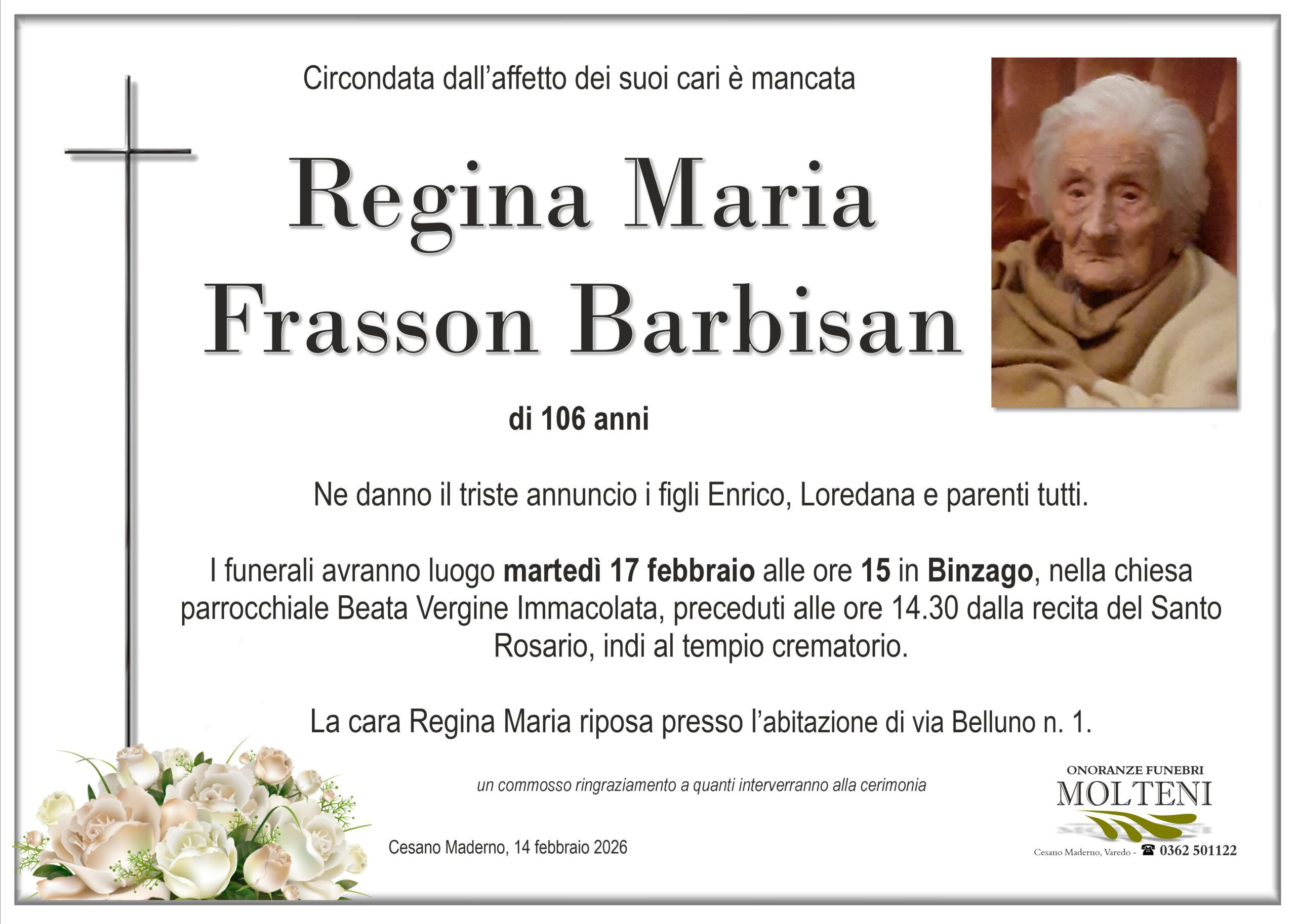 Regina Maria Frasson Barbisan<p>Classe 1919<p>