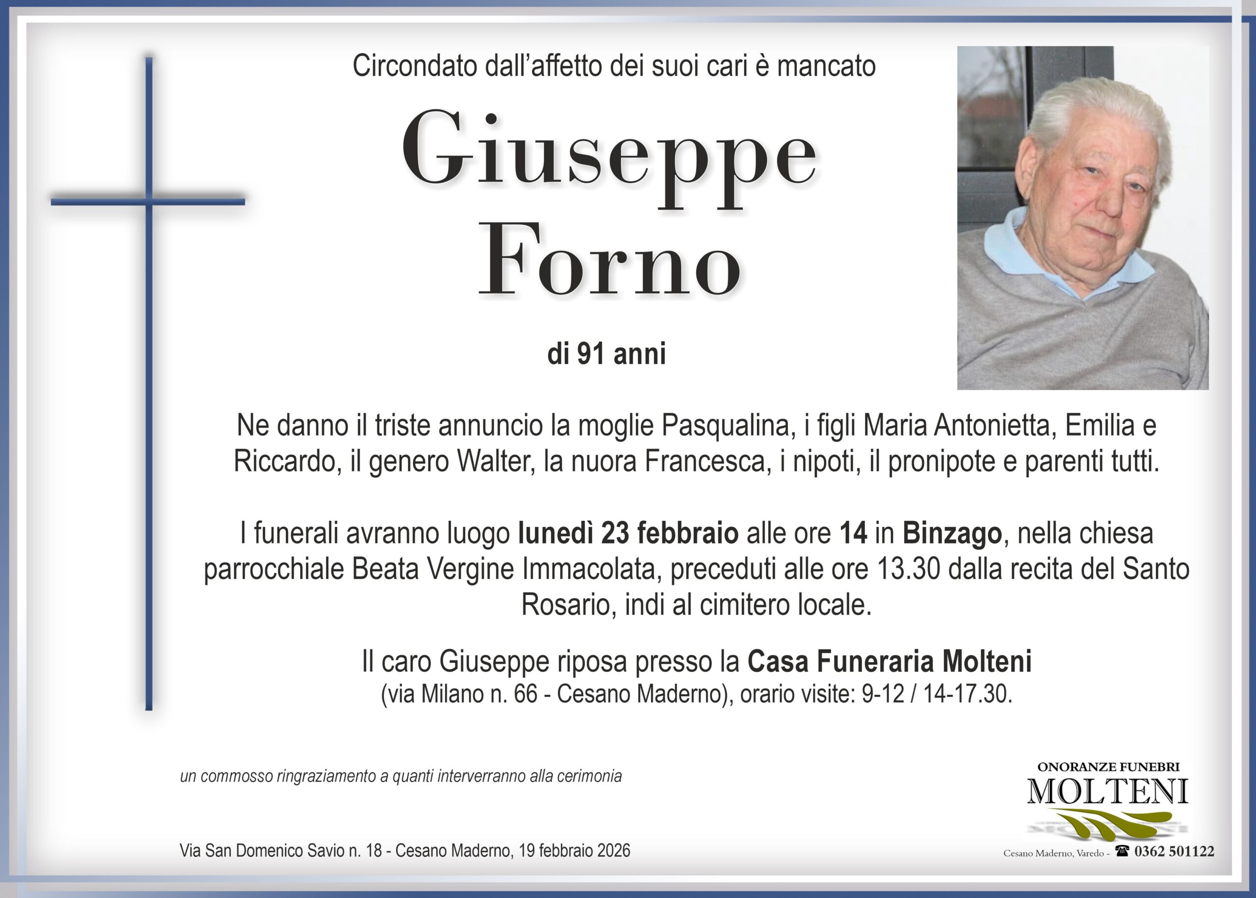 Giuseppe Forno<p>Classe 1935