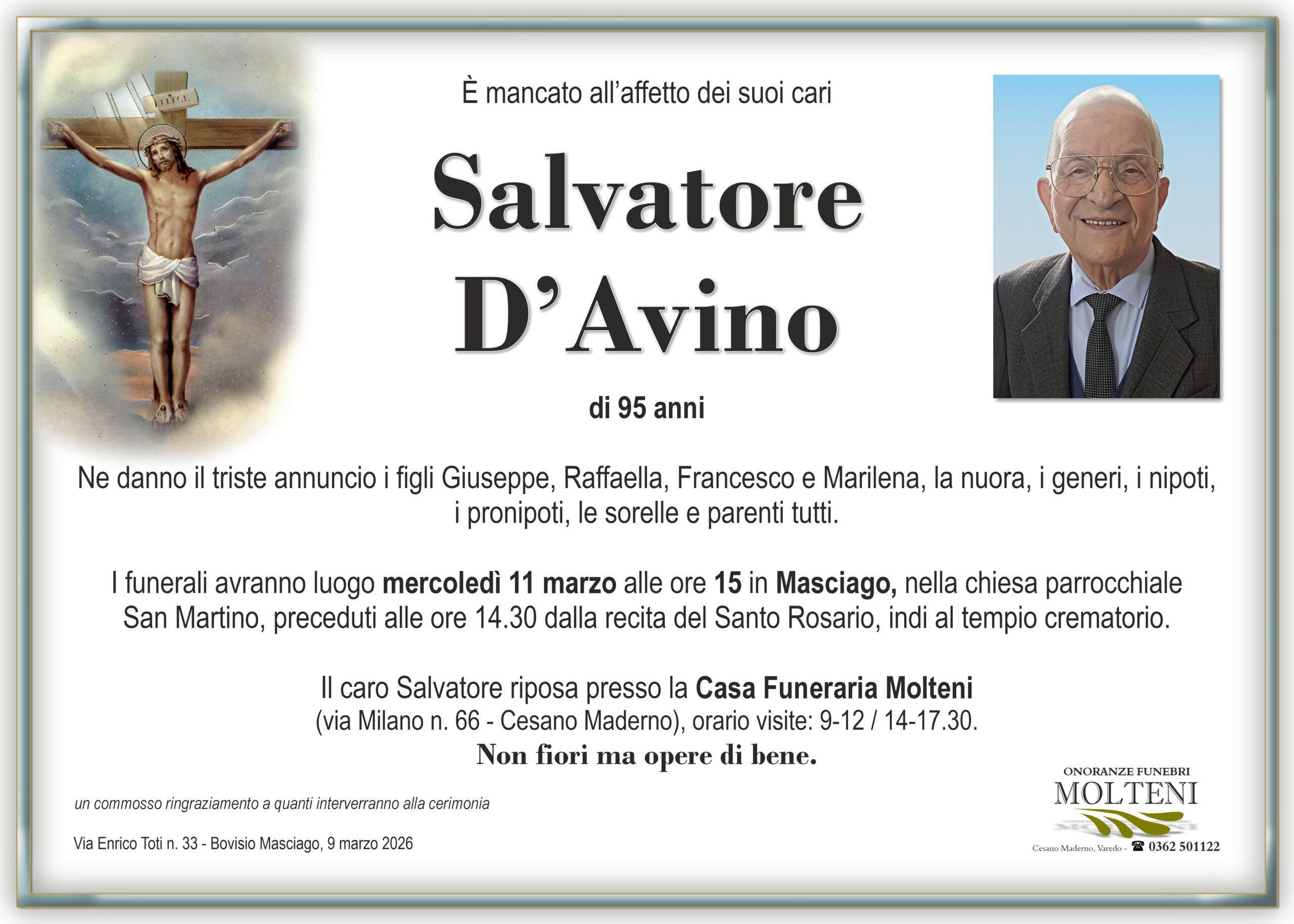 Salvatore D'Avino<p>Classe 1931<p>