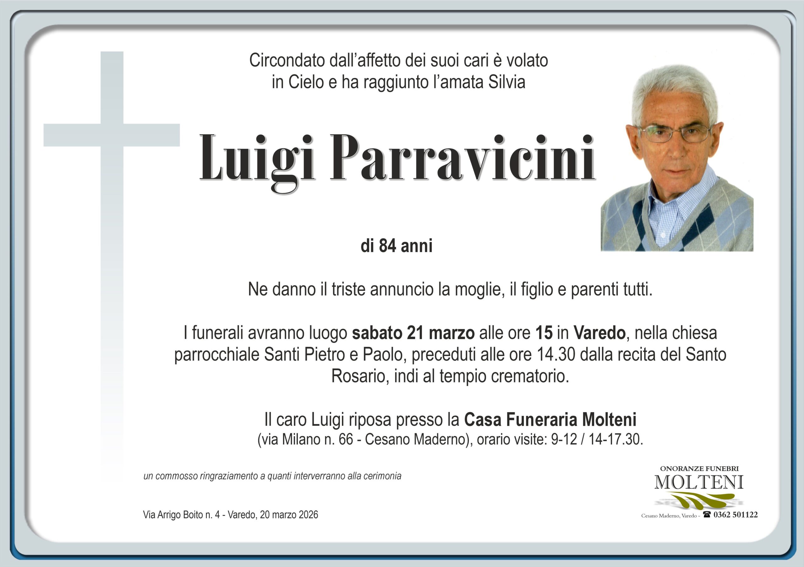 Luigi Parravicini<p>Classe 1941