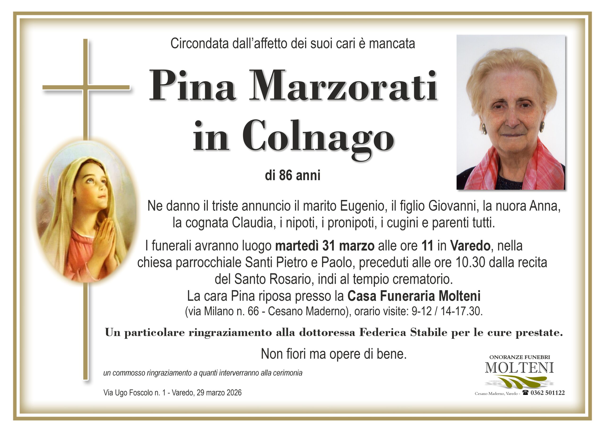 Pina Marzorati<br>in Colnago<p>Classe 1939<p>