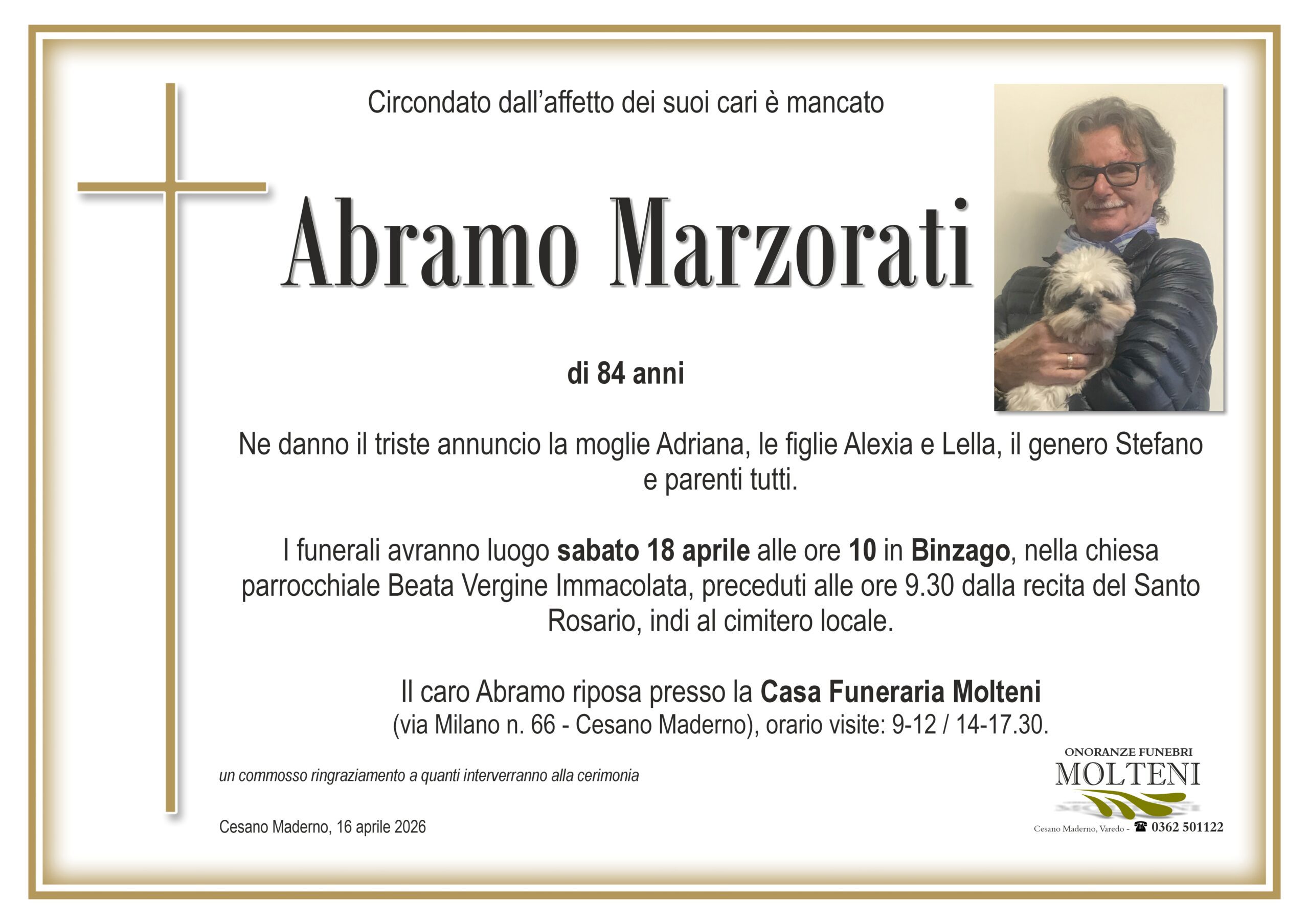 Abramo Marzorati<p>Classe 1941<p>