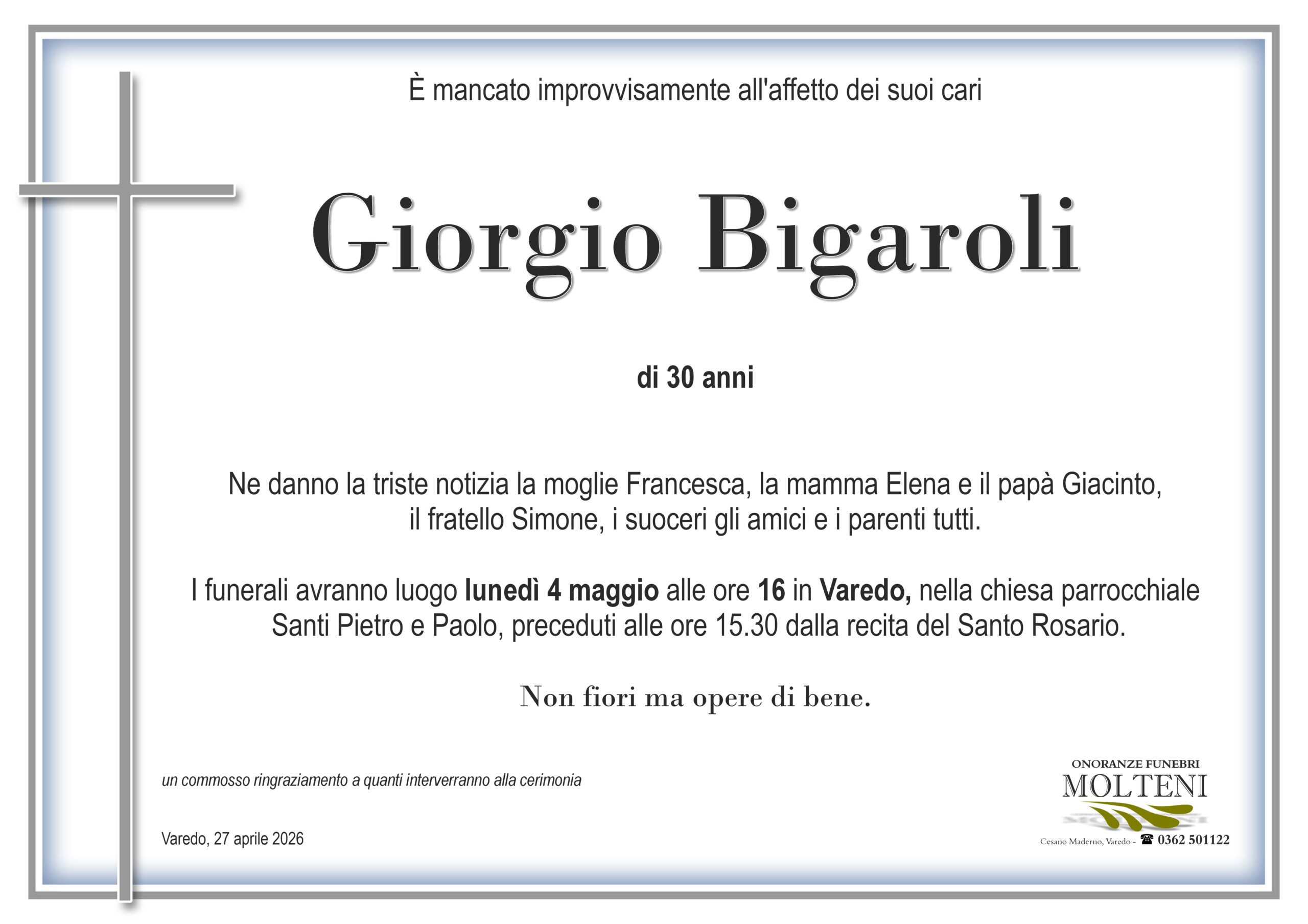 Giorgio Bigaroli<p>Classe 1995<p>