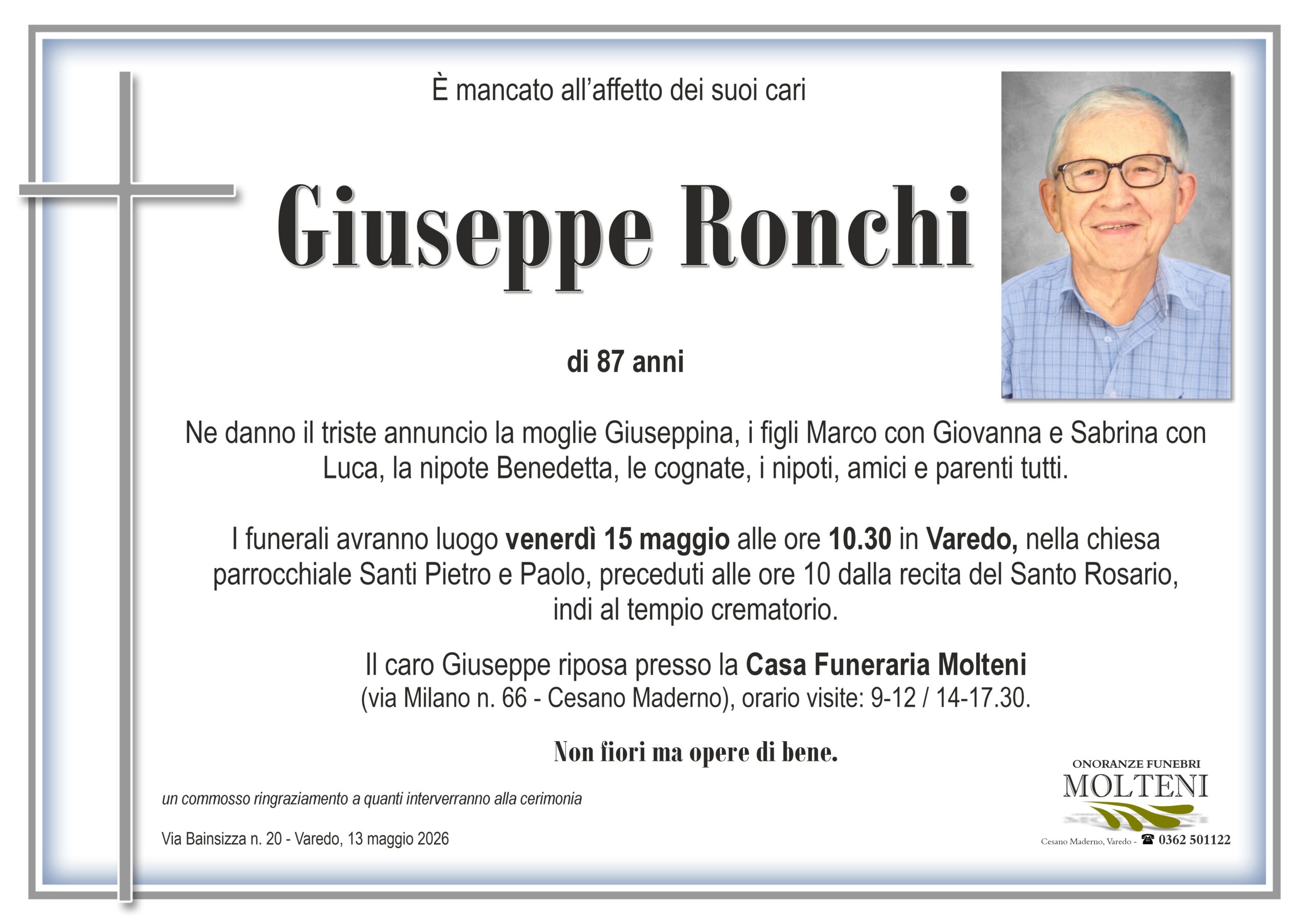 Giuseppe Ronchi<p>Classe 1938<p>