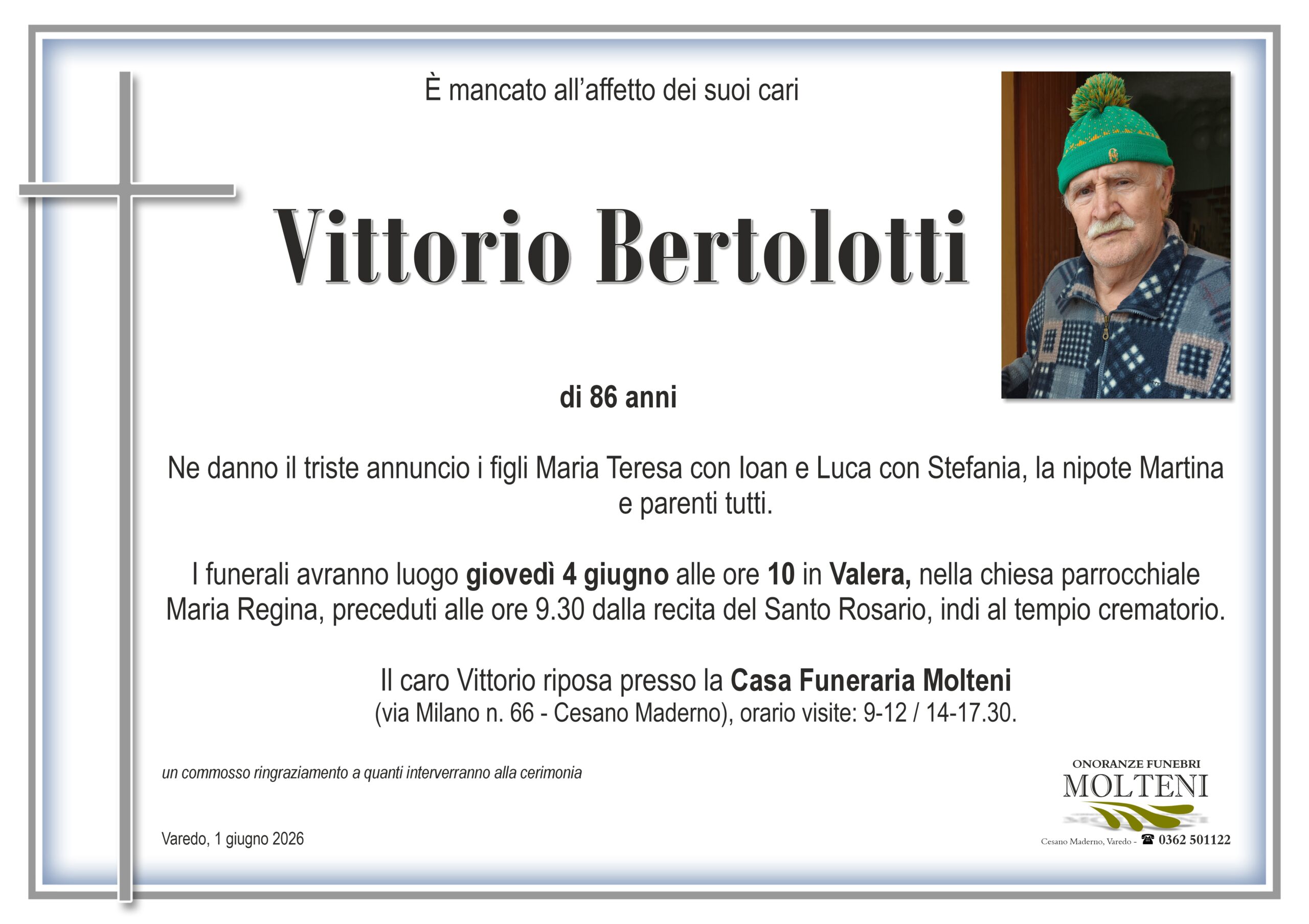 Vittorio Bertolotti<p>Classe 1940<p>