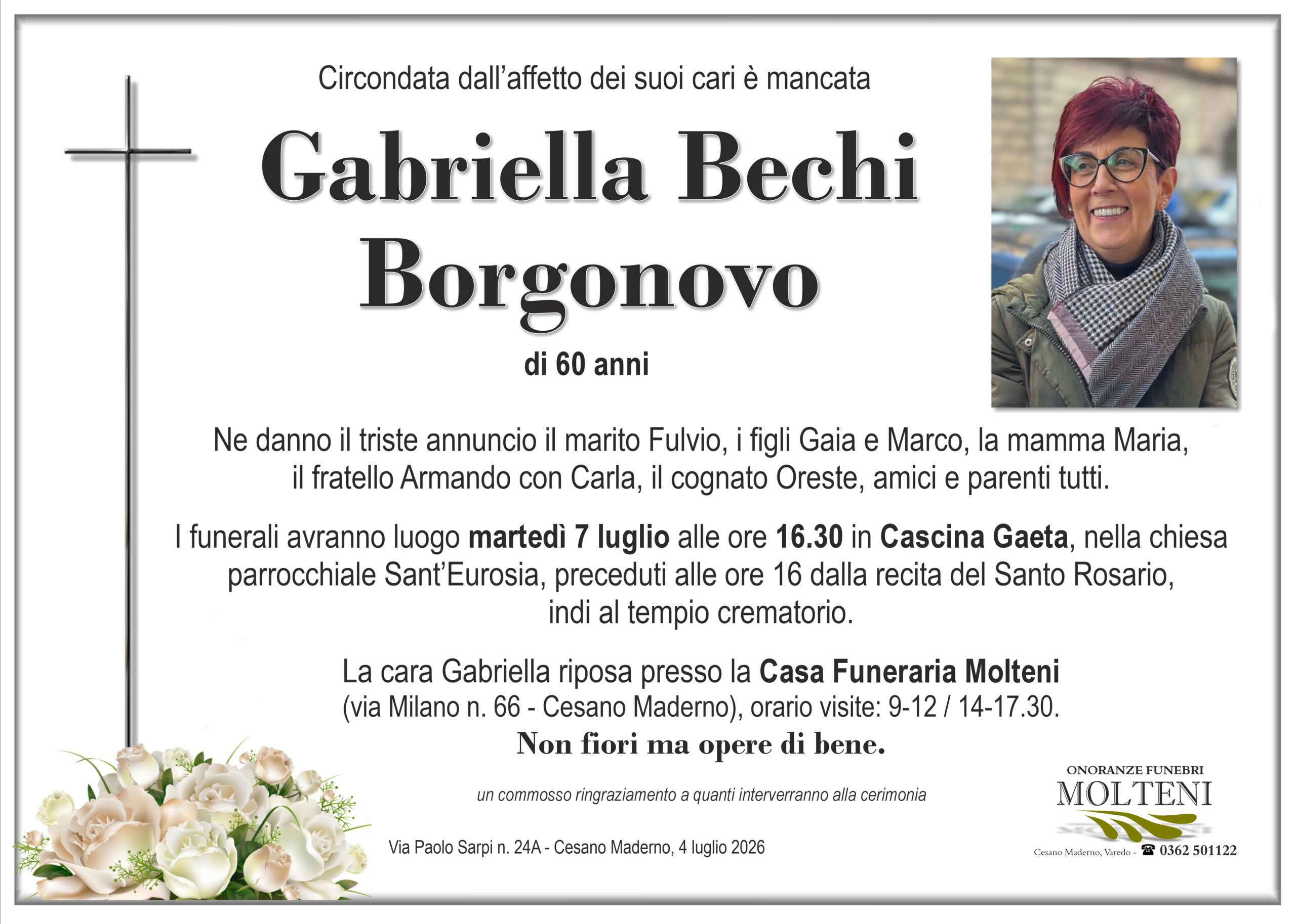 Gabriella Bechi Borgonovo<p>Classe 1966<p>