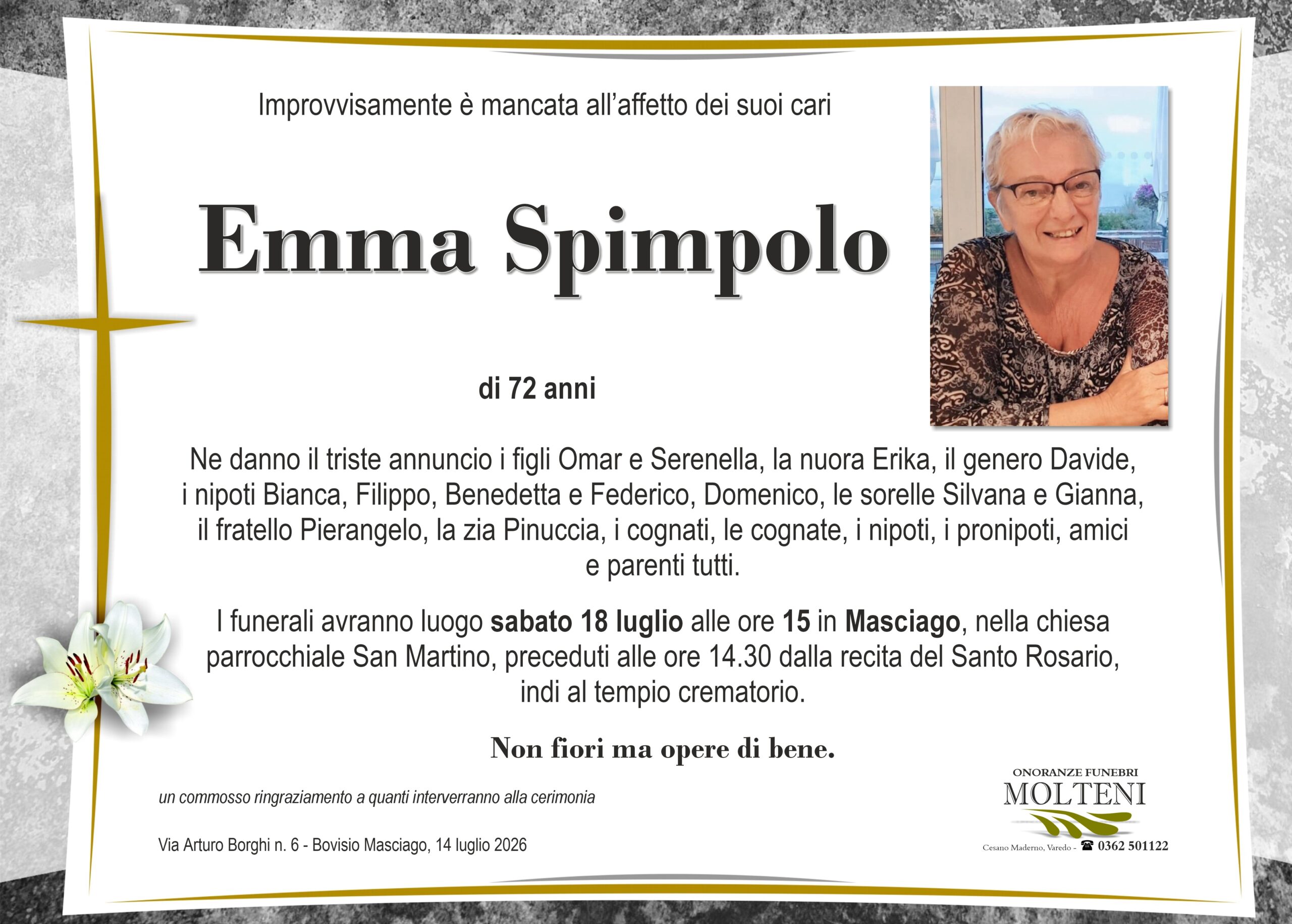 Emma Spimpolo<p>Classe 1954<p>