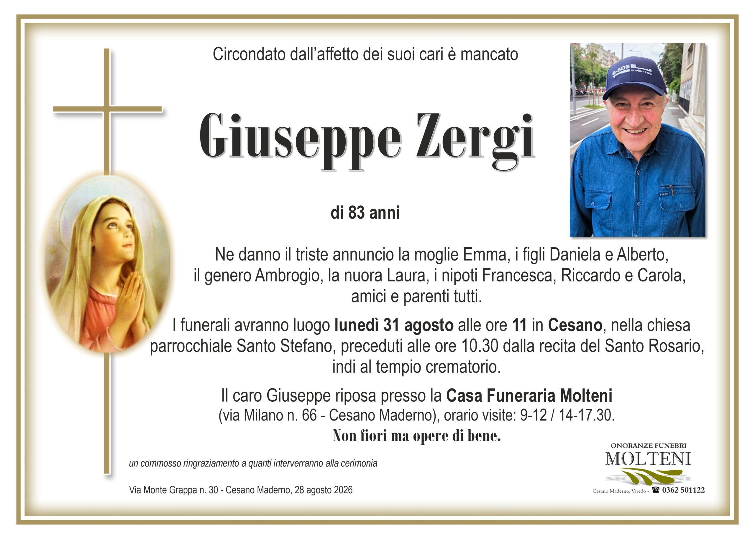 Giuseppe Zergi<p>Classe 1943<p>